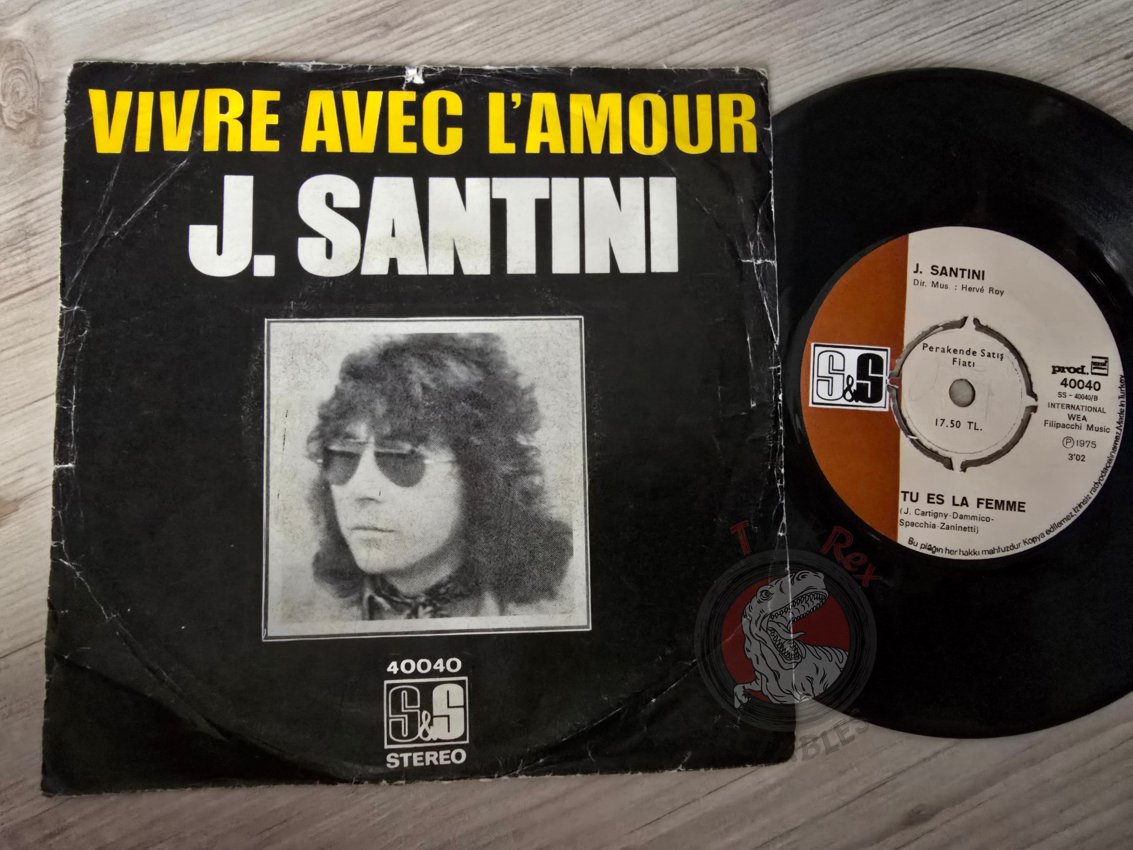 Jeholl Santini – Vivre Avec L'Amour 7" Turkish Pressing Vinyl Turkey Edition