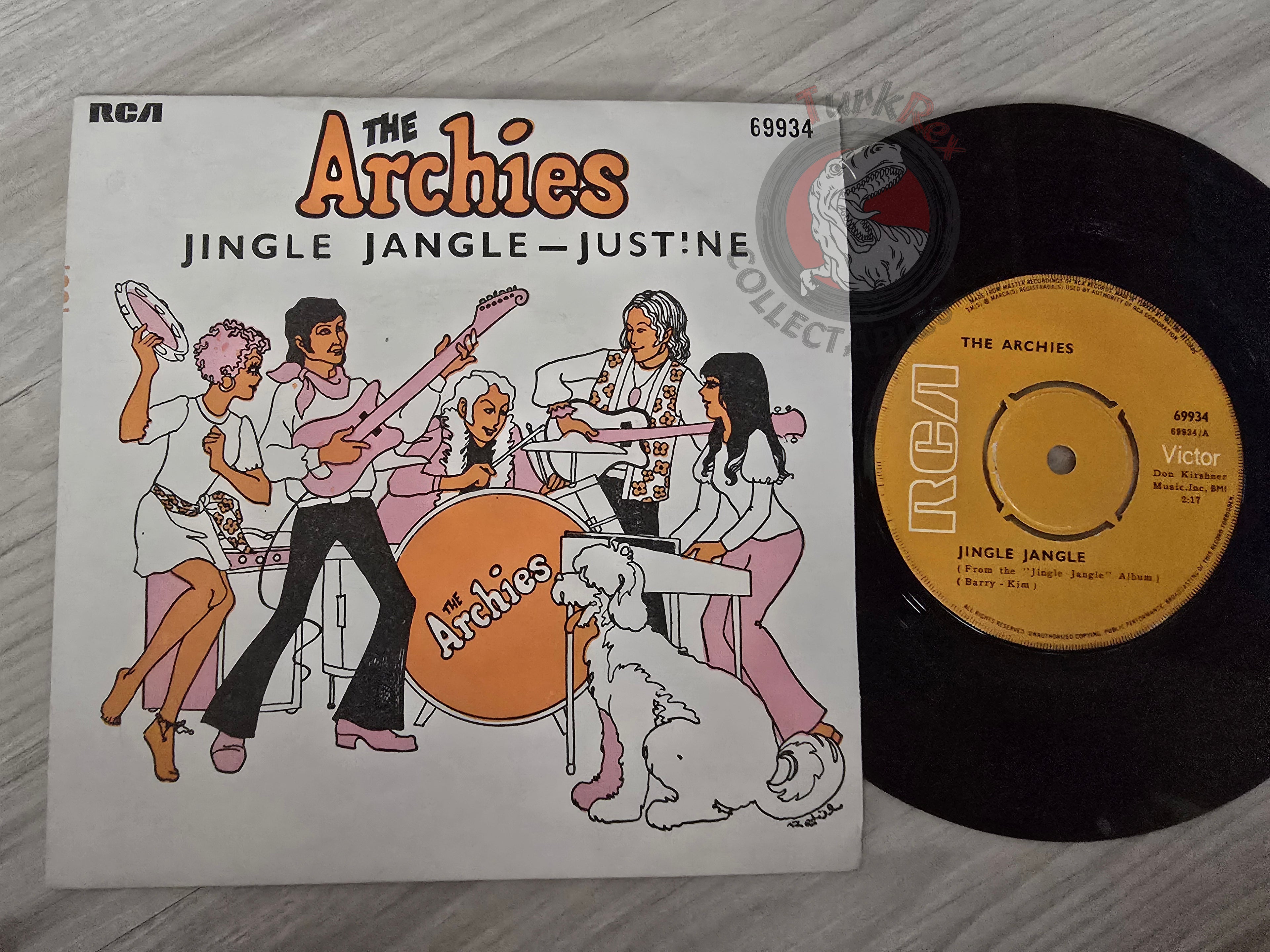 The Archies – Jingle Jangle / Justine 7" Turkish Pressing Vinyl Turkey Edition