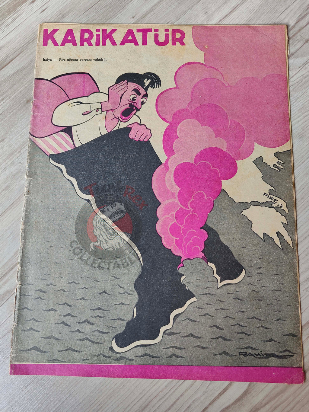 Karikatür 1940 Humor Magazine Turkish Turkey Mussolini Italy WW2 era War