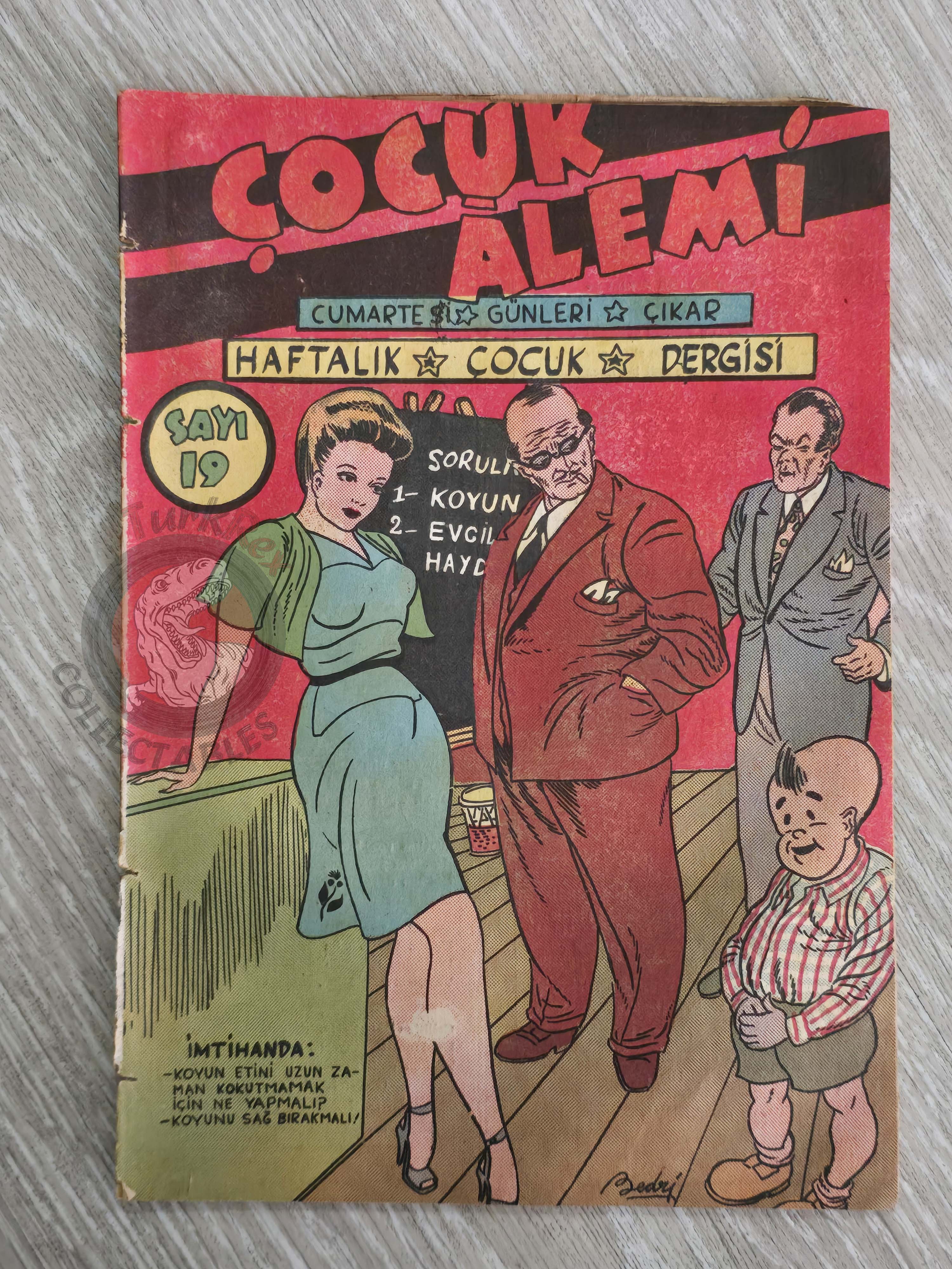 Çocuk Alemi #19 Captain Marvel Jr 1947 Don Winslow of the Navy Turkish Comic Turkey