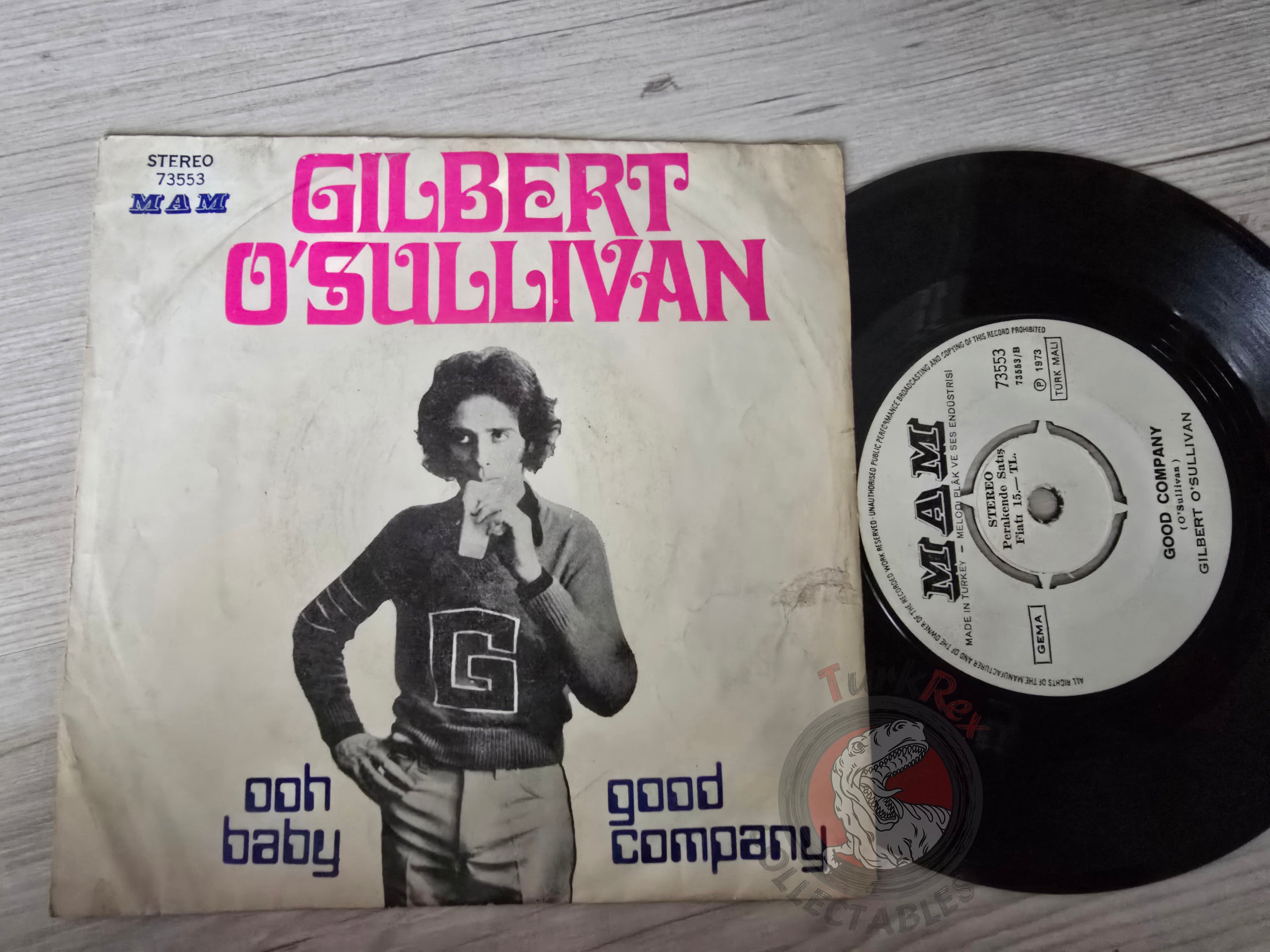 Gilbert O'Sullivan – Ooh Baby / Good Company 7" Turkish Pressing Vinyl Turkey Edition