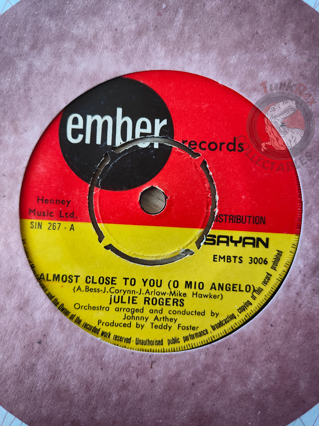 Julie Rogers – Almost Close To You  7" Turkish Pressing Vinyl Turkey Edition