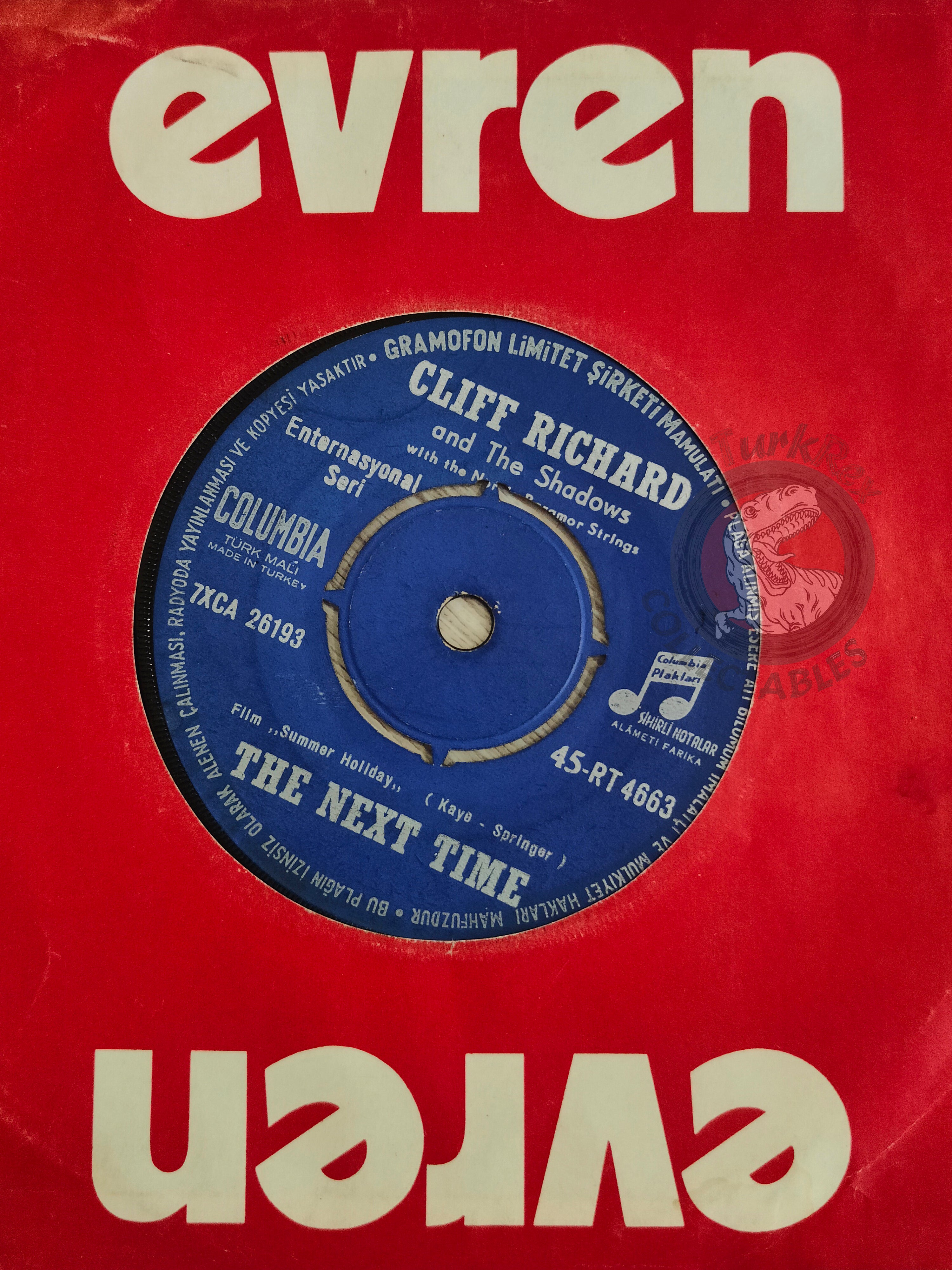 Cliff Richard And The Shadows – The Next Time 7" Turkish Pressing Vinyl Turkey Edition 1