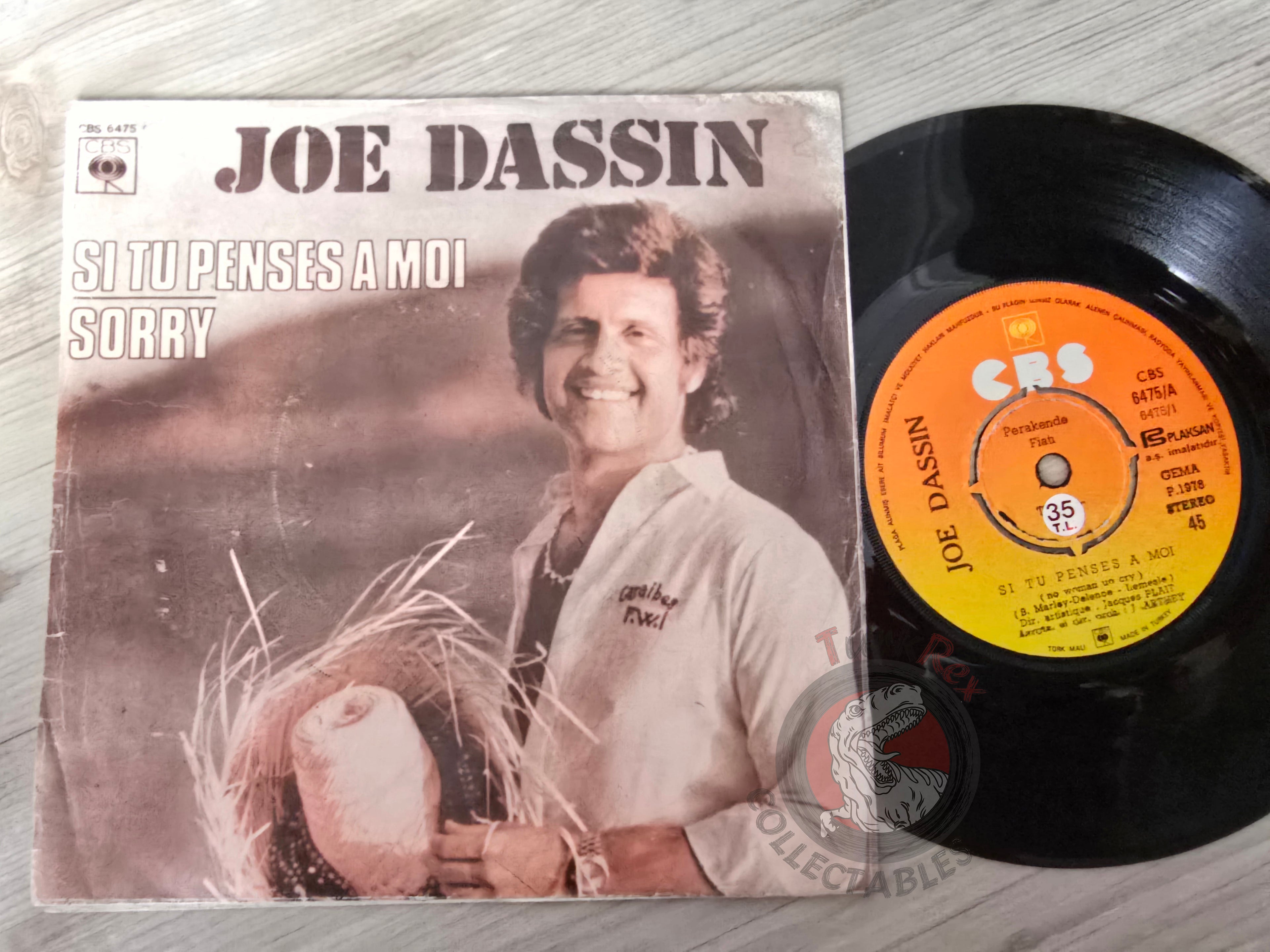 Joe Dassin – Si Tu Penses A Moi / Sorry 7" Turkish Pressing Vinyl Turkey Edition