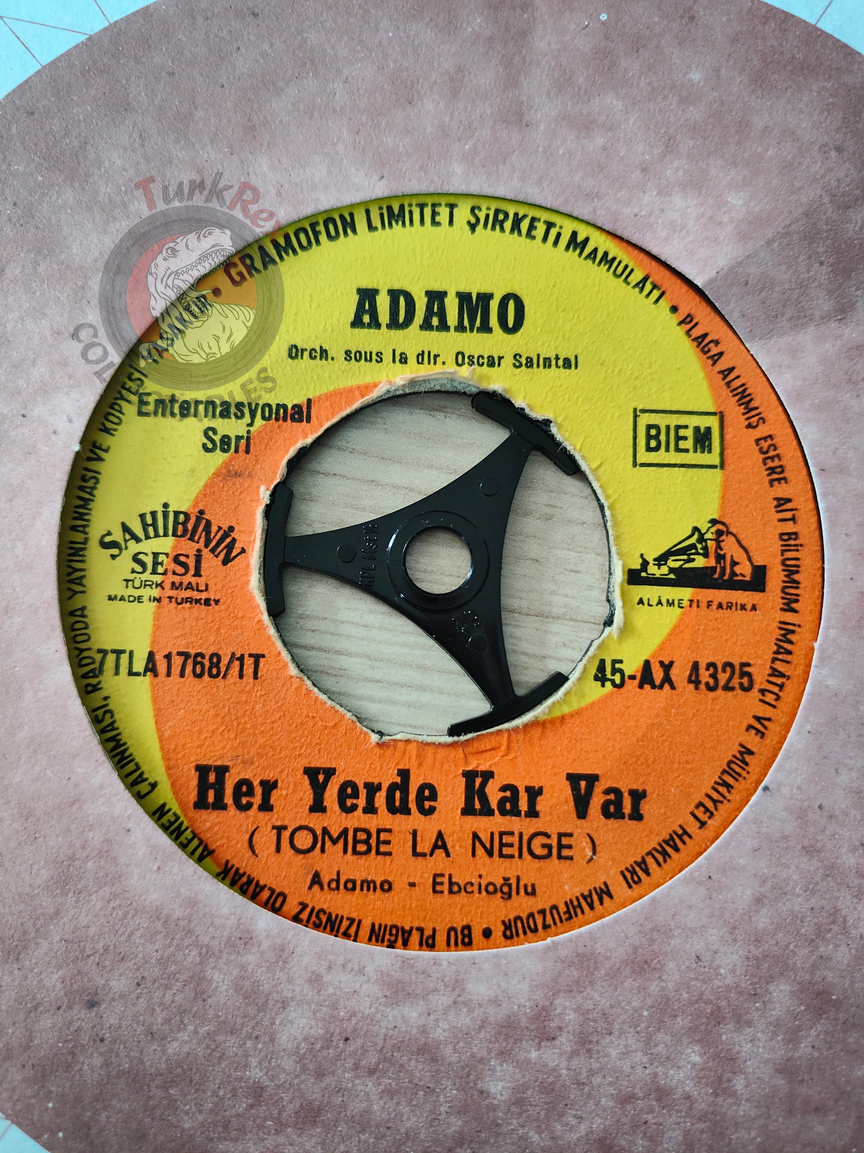 Adamo – Her Yerde Kar Var (Tombe La Neige) 7" Turkish Pressing Vinyl Turkey Edition