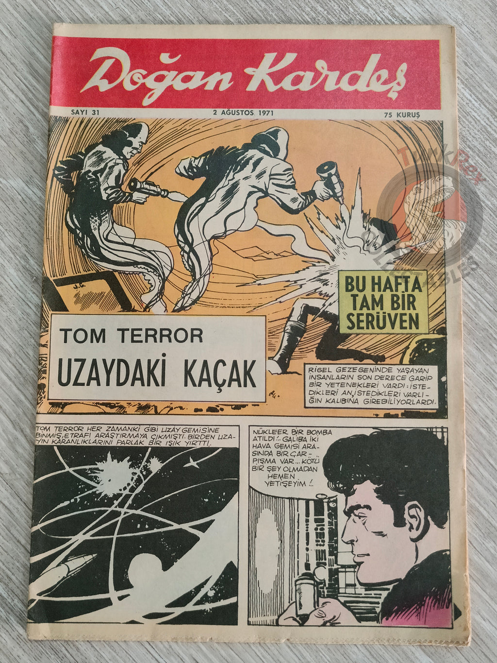 Doğan Kardeş 1971 Magazine #31 Turkish Comic Turkey Johnny Galaxy, Alice In Wonderland