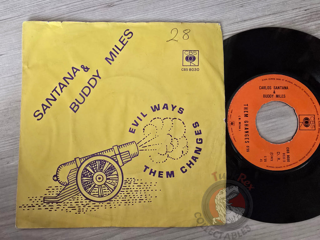 Santana & Buddy Miles – Evil Ways 7" Turkish Pressing Vinyl Turkey Edition
