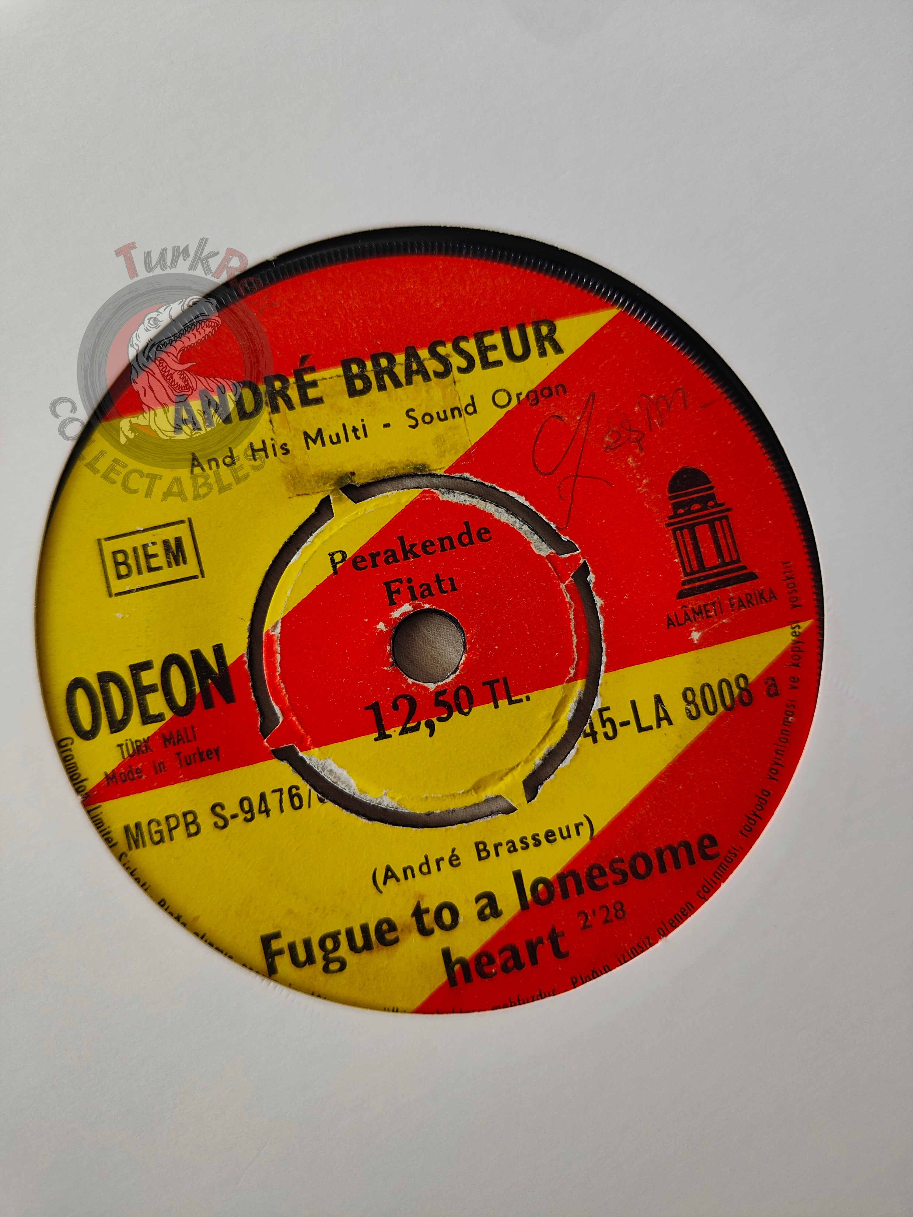 André Brasseur – Fugue To A Lonesome Heart 7" Turkish Pressing Vinyl Turkey Edition