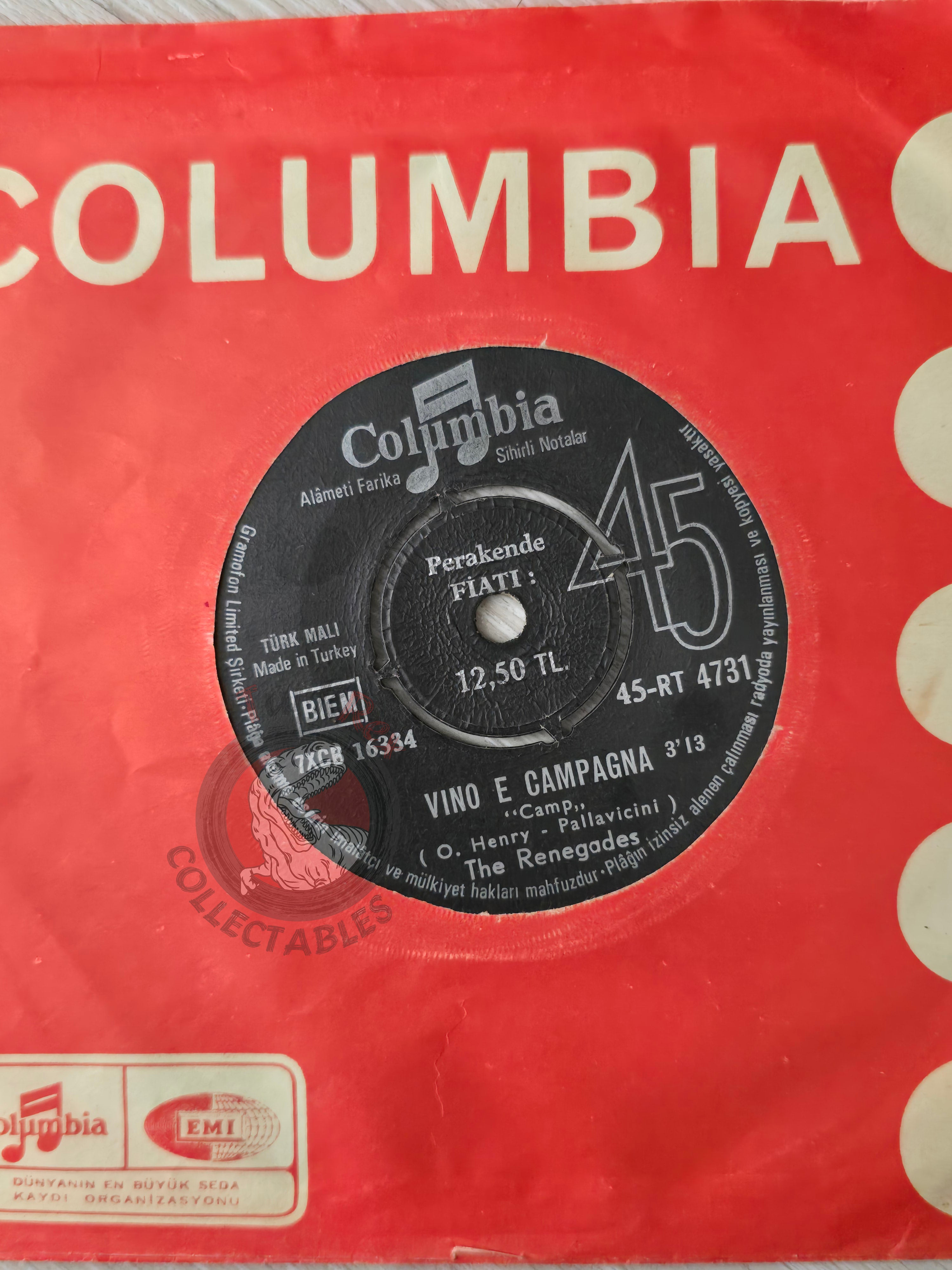 The Renegades – Lettere D'Amore 7" Turkish Pressing Vinyl Turkey Edition