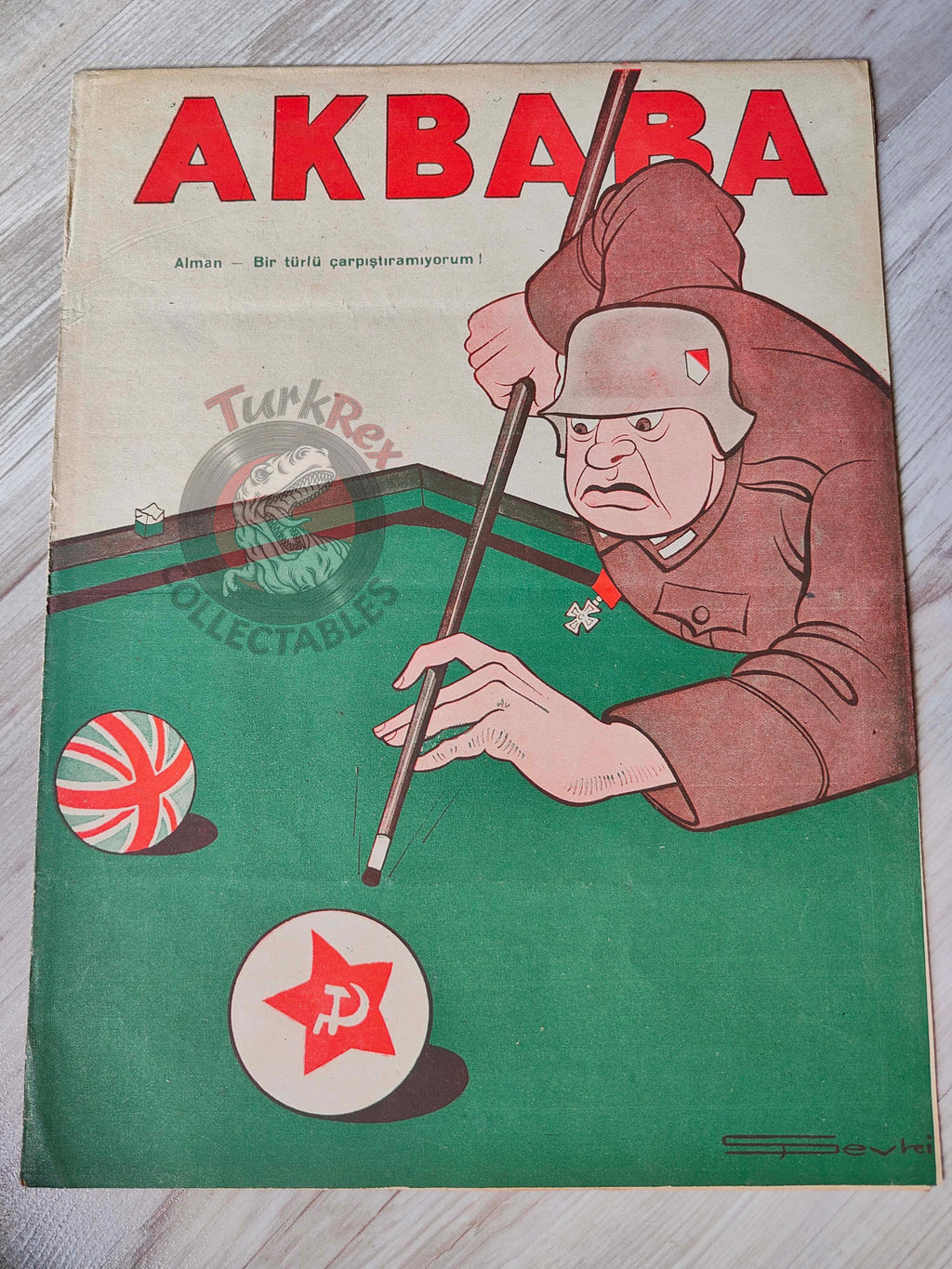 Akbaba 1943 Humor Magazine Turkish Turkey Germany Soviet Russia Britain WW2 era Bayer