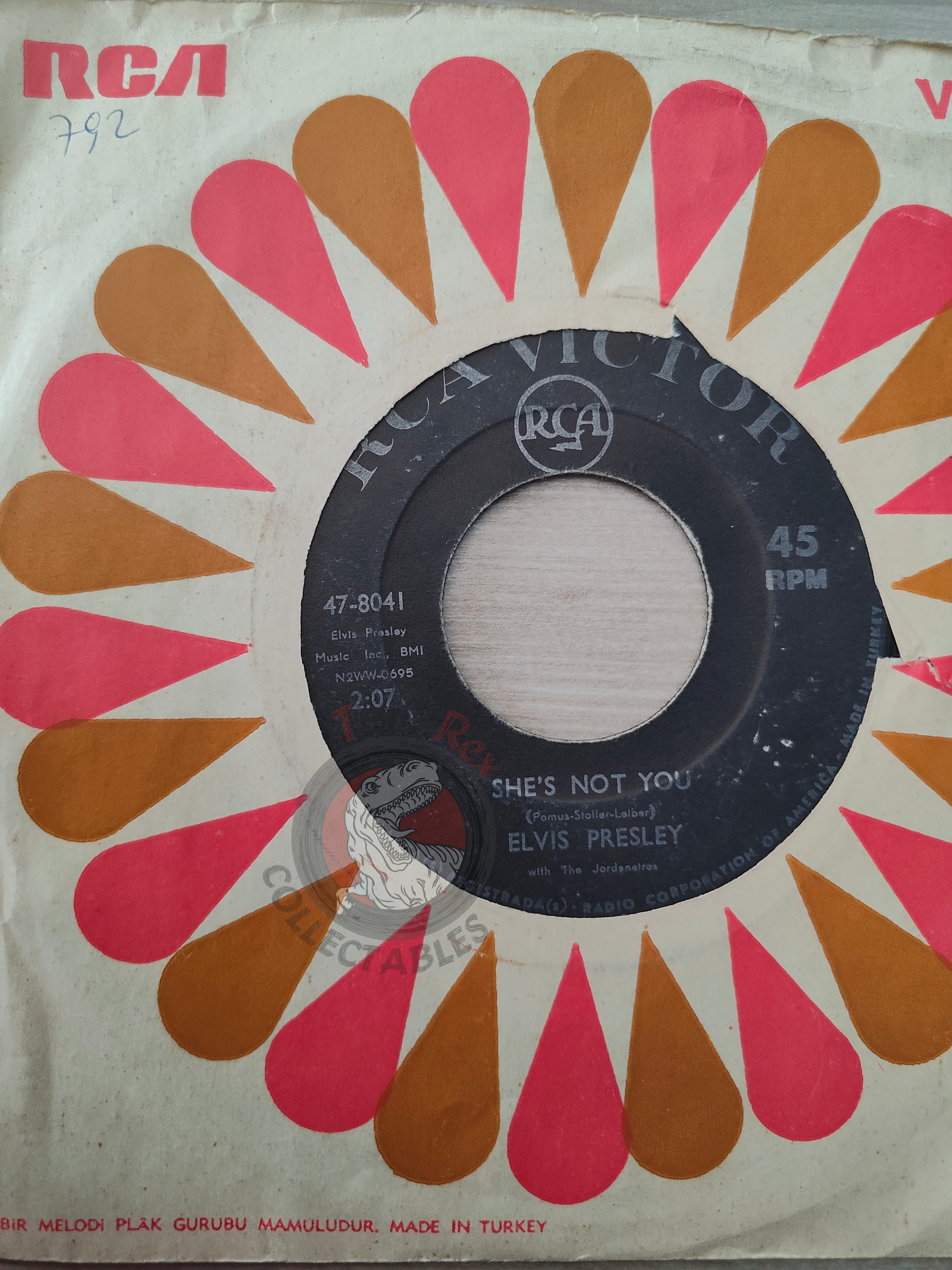 Elvis Presley With The Jordanaires – She's Not You 7" Turkish Pressing Vinyl Turkey Edition