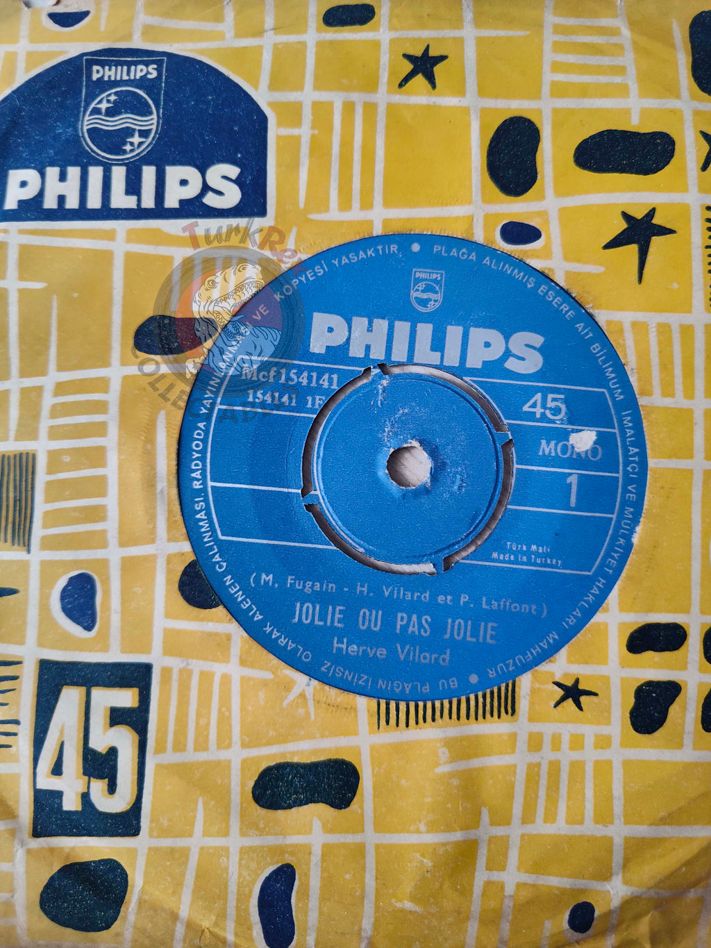 Hervé Vilard – Jolie Ou Pas Jolie 7" Turkish Pressing Vinyl Turkey Edition