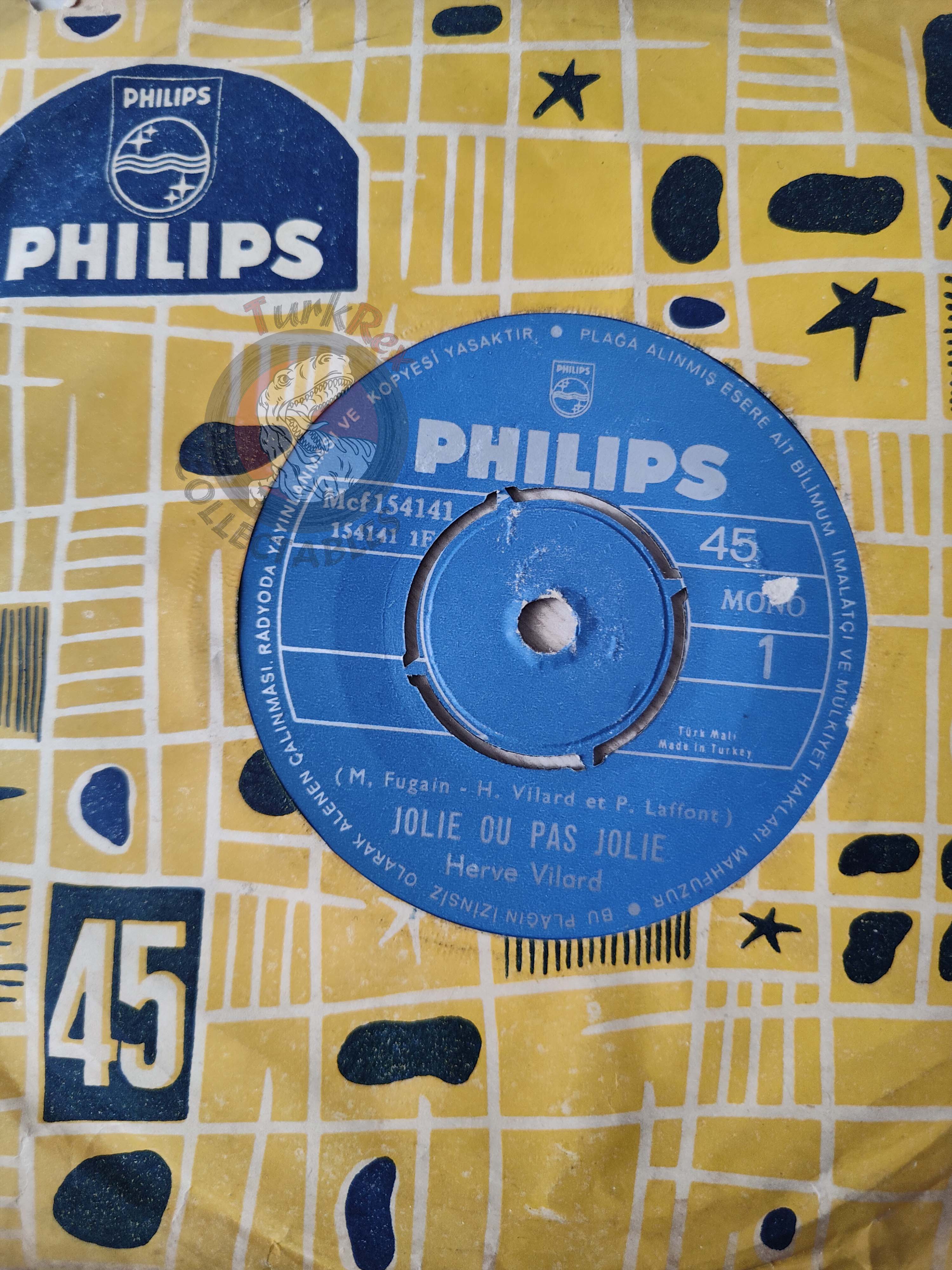 Hervé Vilard – Jolie Ou Pas Jolie 7" Turkish Pressing Vinyl Turkey Edition