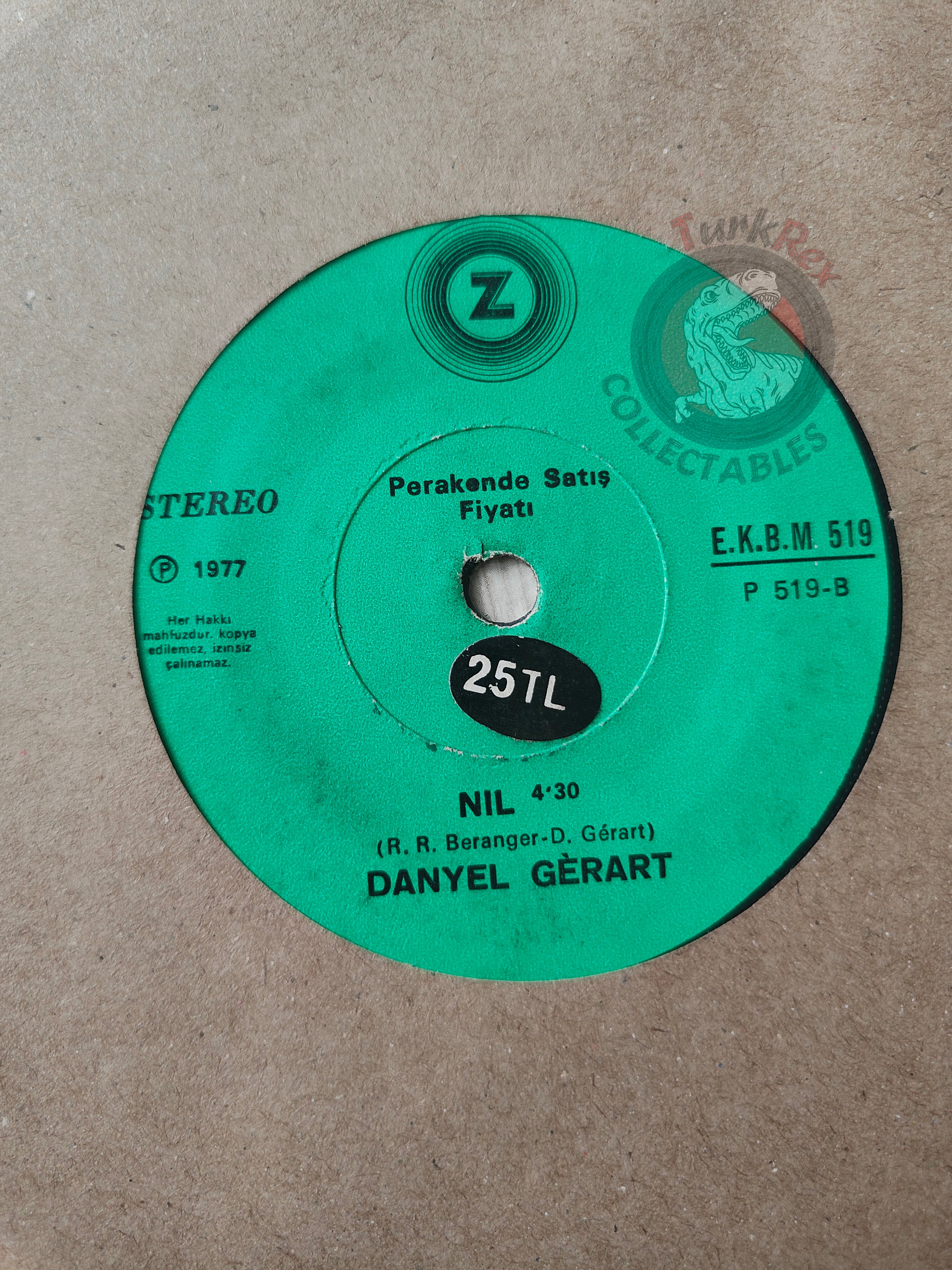 Danyel Gerard – Les Temps Changent 7" Turkish Pressing Vinyl Turkey Edition