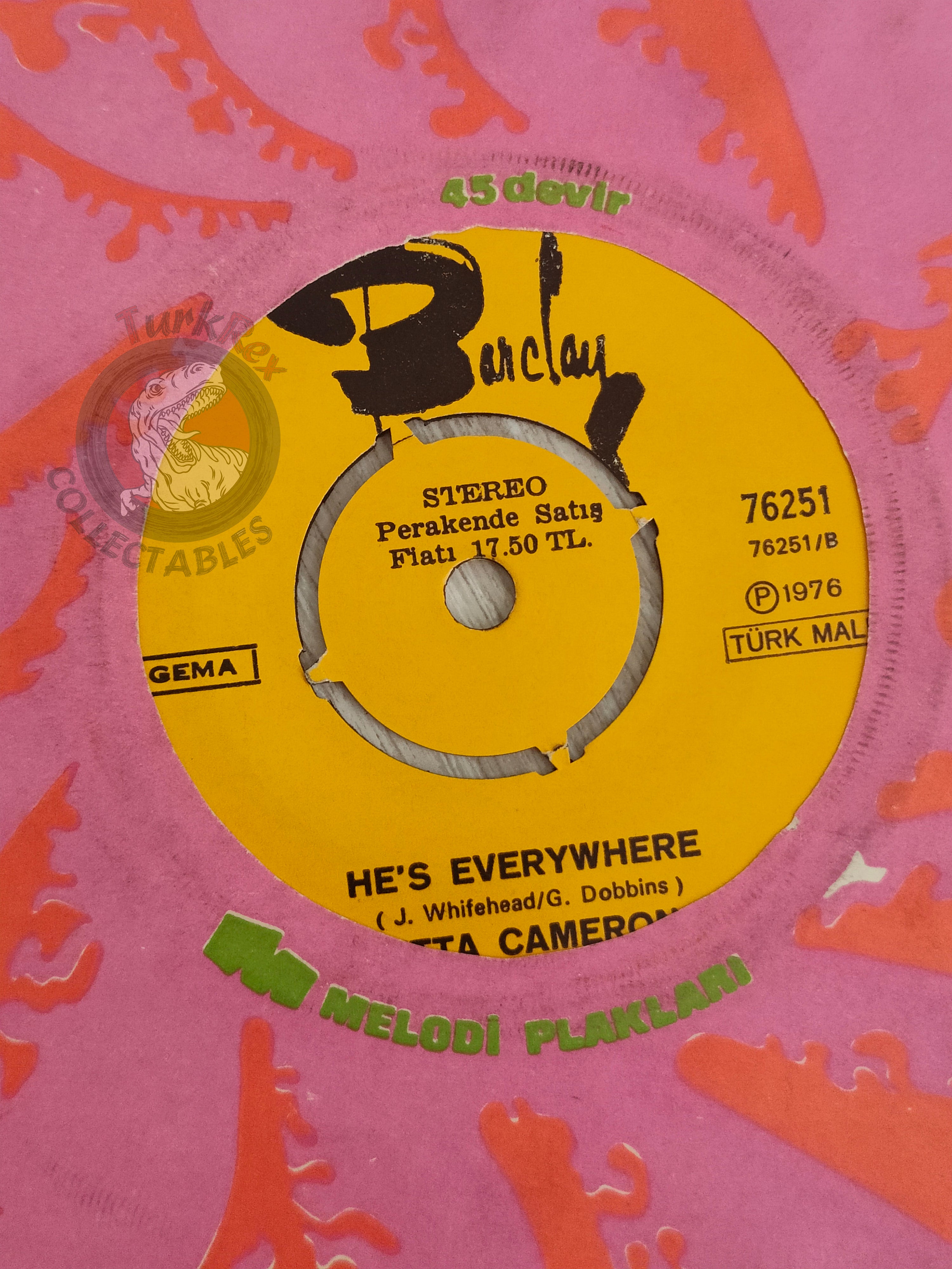 Etta Cameron – I'm A Woman 7" Promo Turkish Pressing Vinyl Turkey Edition