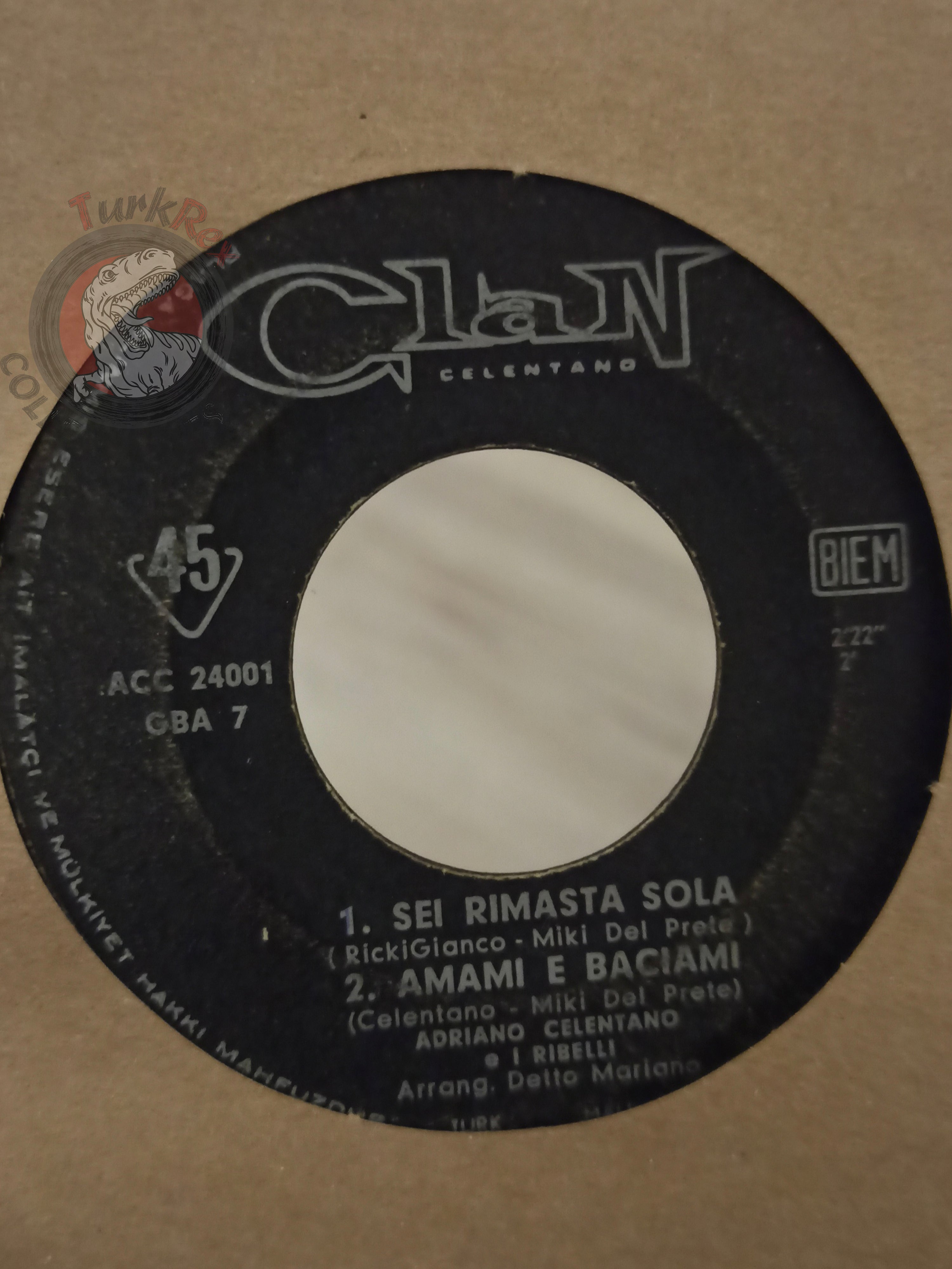 Adriano Celentano – Stai Lontana Da Me 7" Turkish Pressing Vinyl Turkey Edition