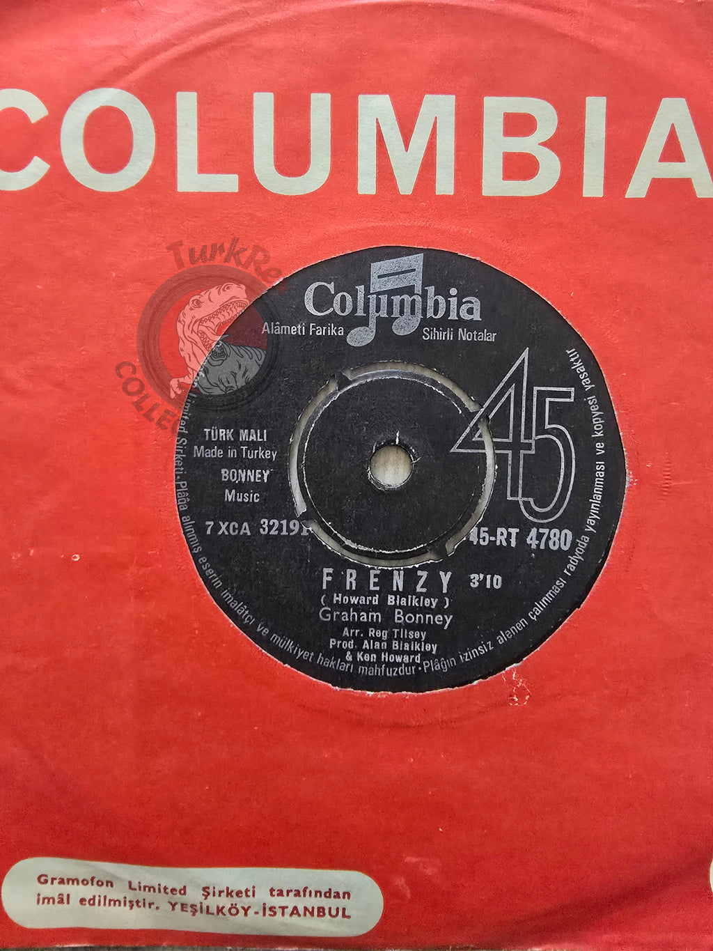 Graham Bonney – Frenzy 7" Turkish Pressing Vinyl Turkey Edition
