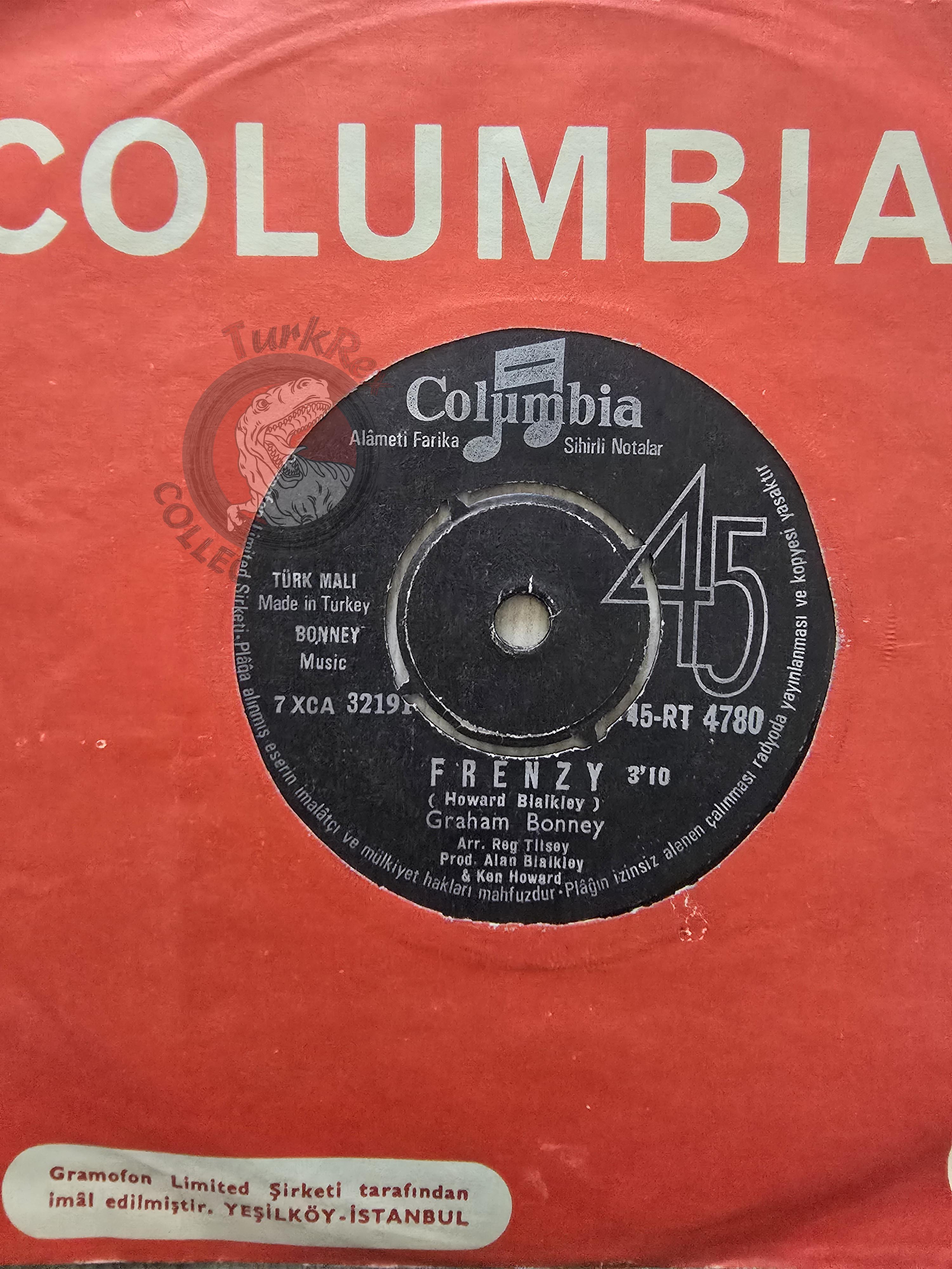 Graham Bonney – Frenzy 7" Turkish Pressing Vinyl Turkey Edition