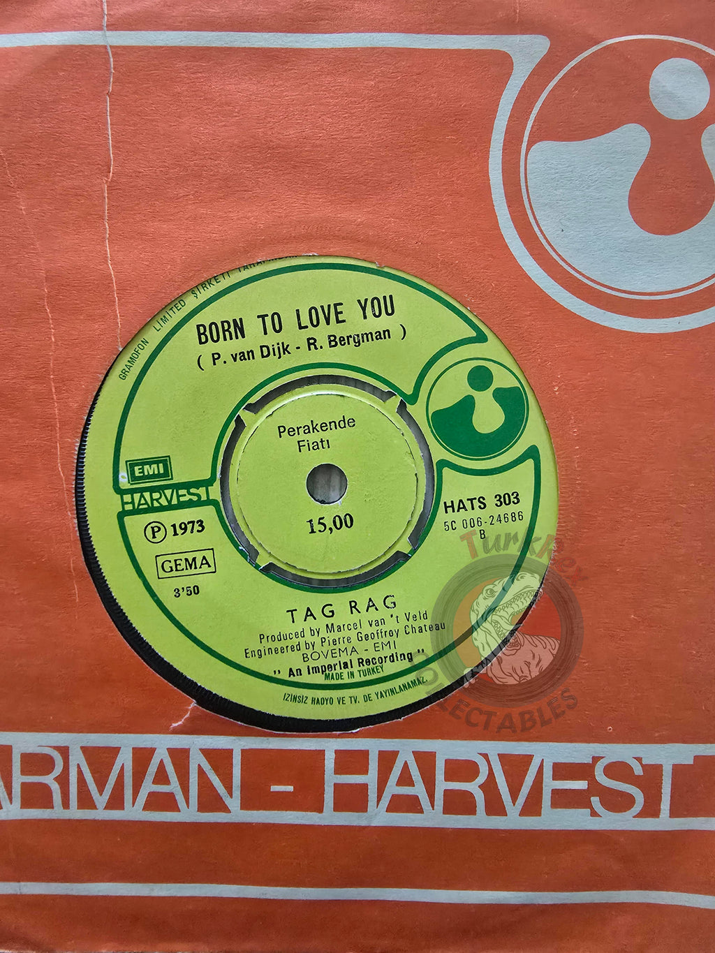 Tag Rag – 1. 2. 3. 4. (Ride On A Rainbow) 7" Turkish Pressing Vinyl Turkey Edition