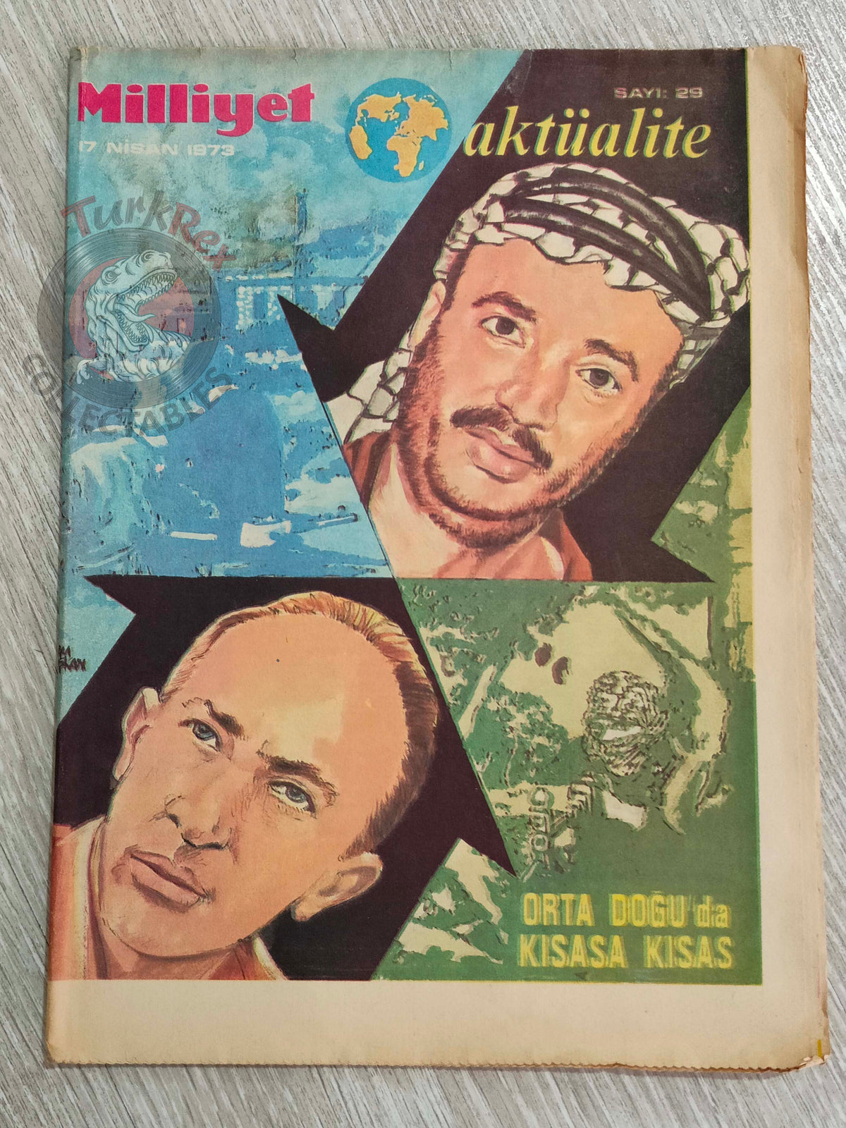 Milliyet Aktüalite 1973 Yasser Arafat PLO Zvi Zamir Turkish Mag Turkey Middle East Israel Palestine Cyprus