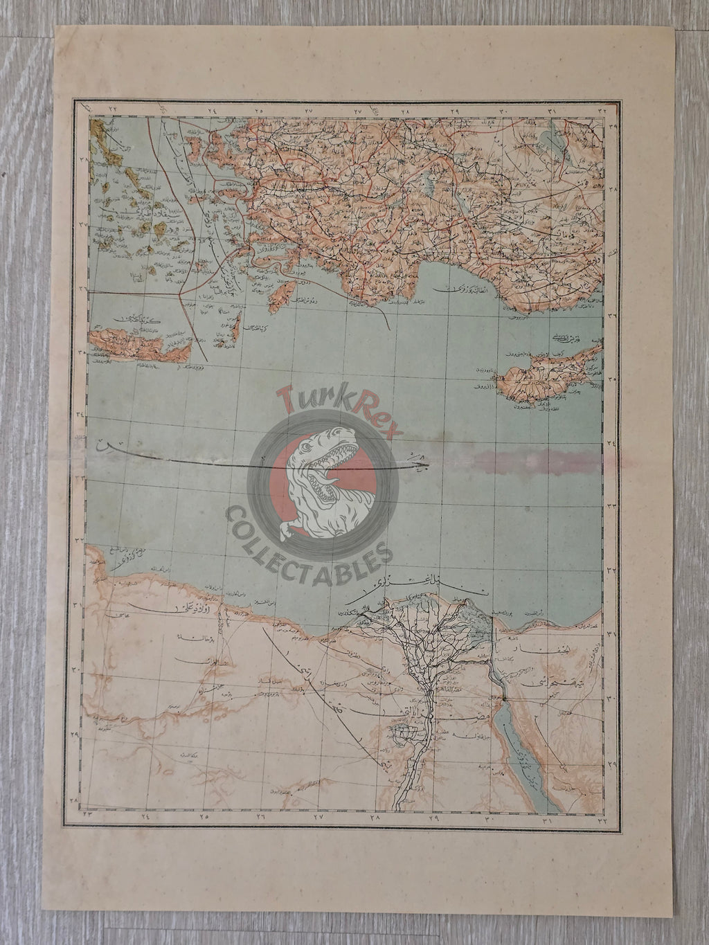 Mediterranean and Egypt 1898 Ottoman Atlas Map Empire Cyprus Crete Rhodes Greece