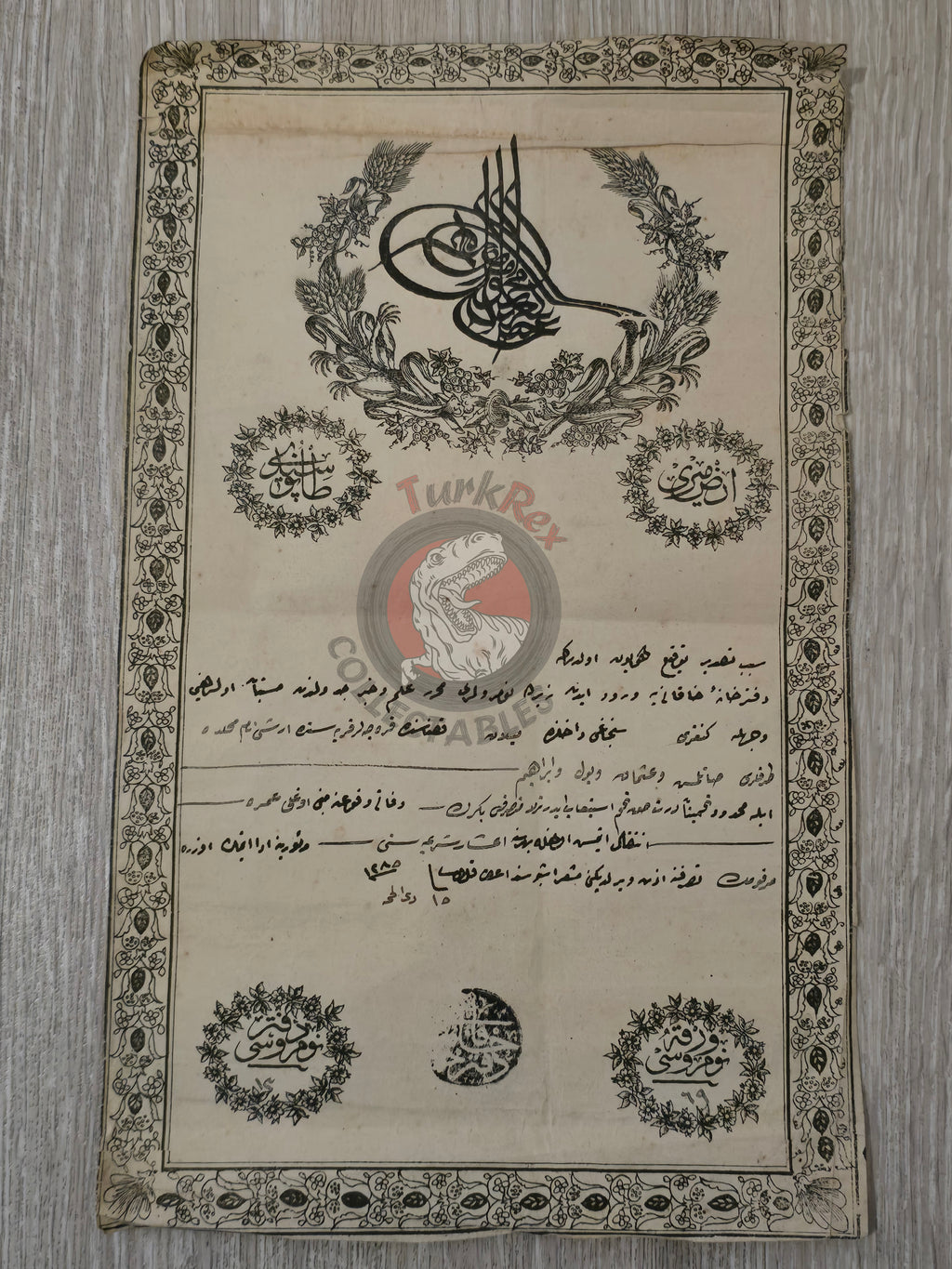 Ottoman 1869 Land Deed Çankırı Anatolia Kengiri Agricultural Plot Title Deed