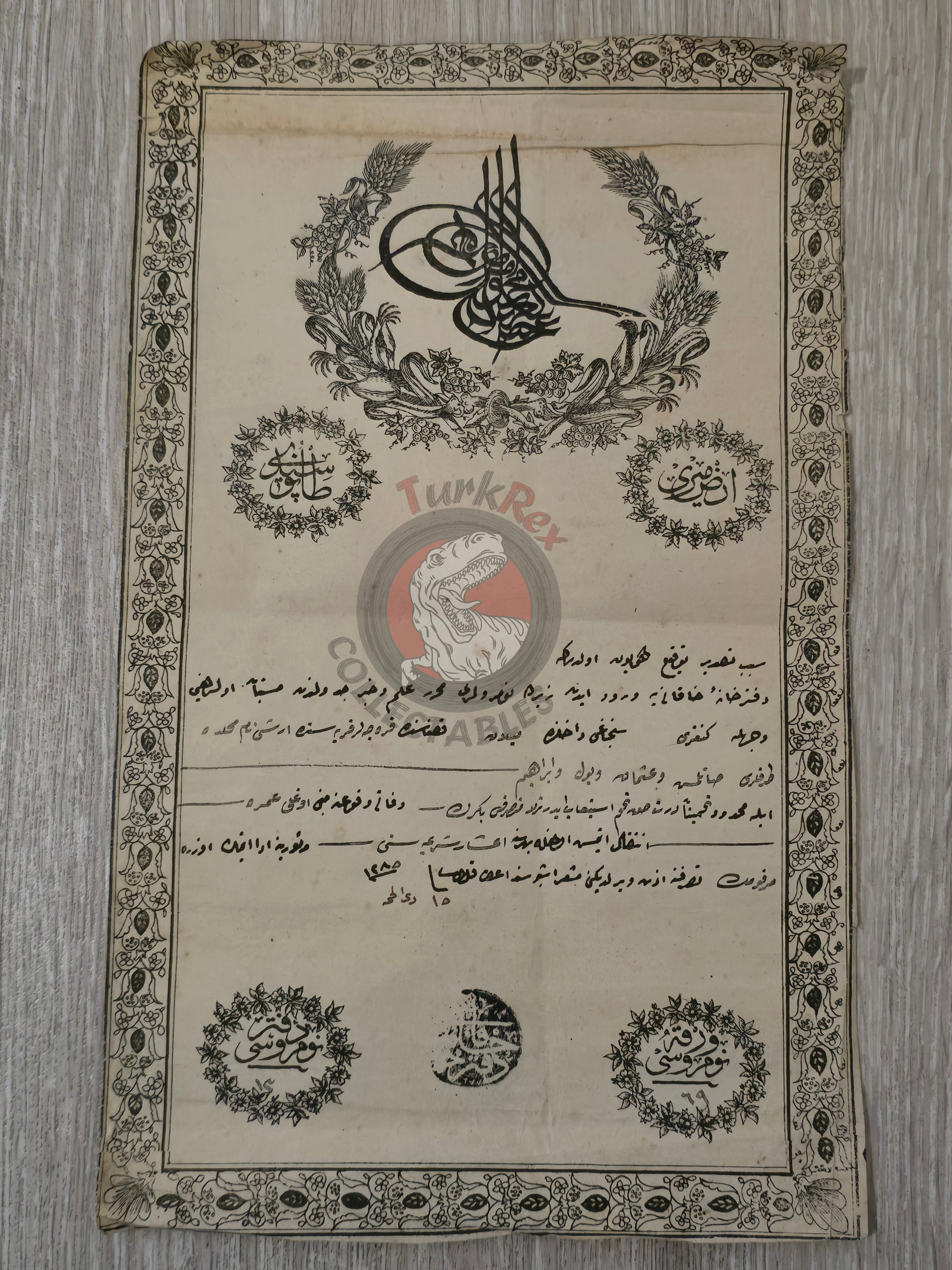 Ottoman 1869 Land Deed Çankırı Anatolia Kengiri Agricultural Plot Title Deed