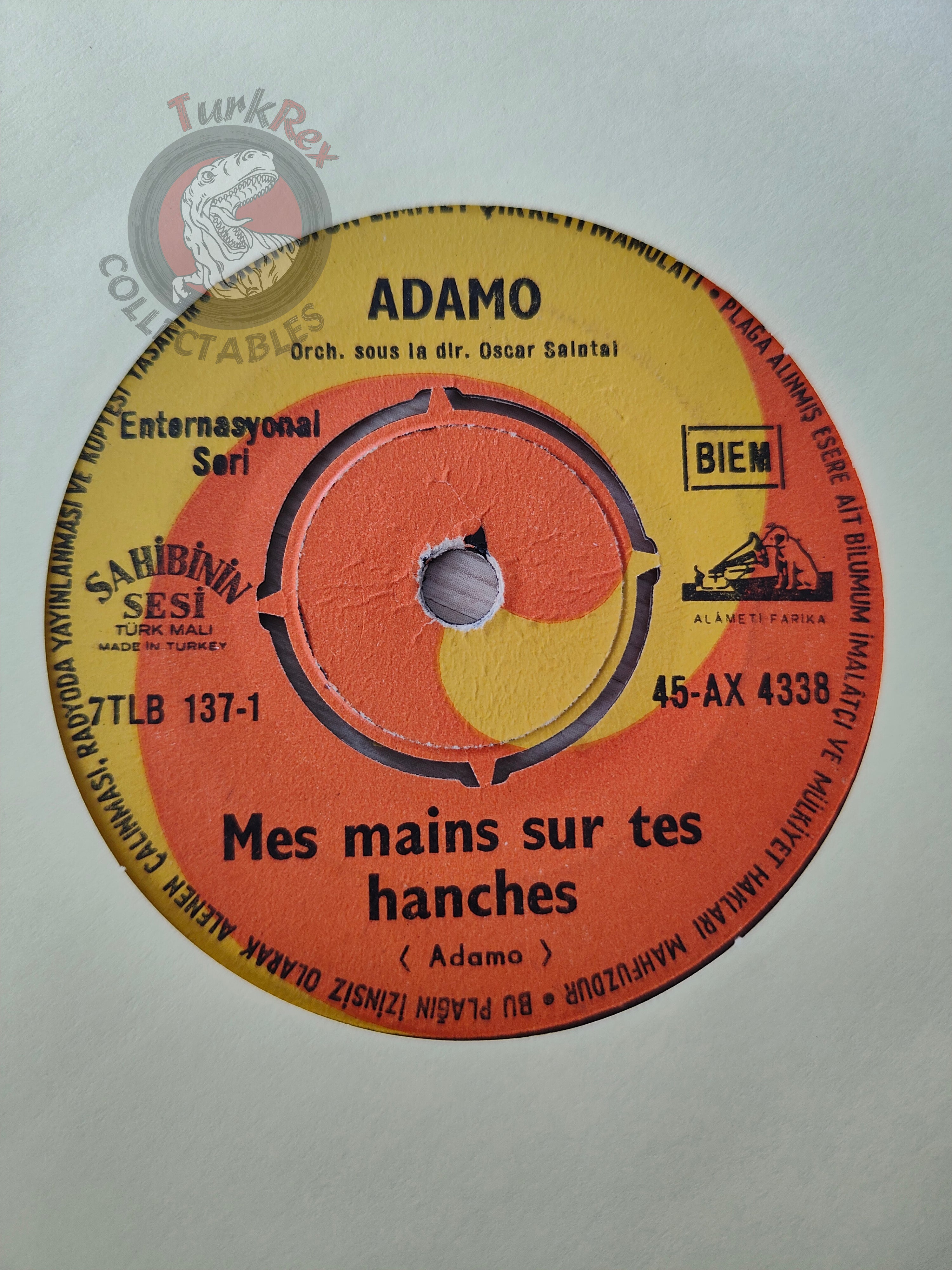 Adamo – Mes Mains Sur Tes Hanches 7" Turkish Pressing Vinyl Turkey Edition