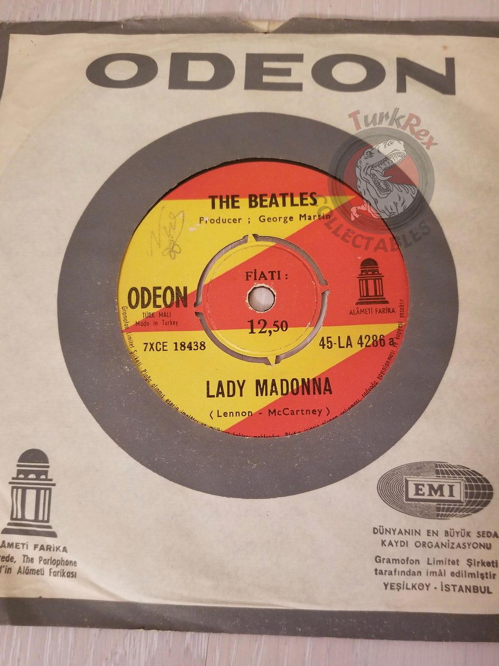 The Beatles – Lady Madonna 7" Turkish Pressing Vinyl Turkey Edition 1