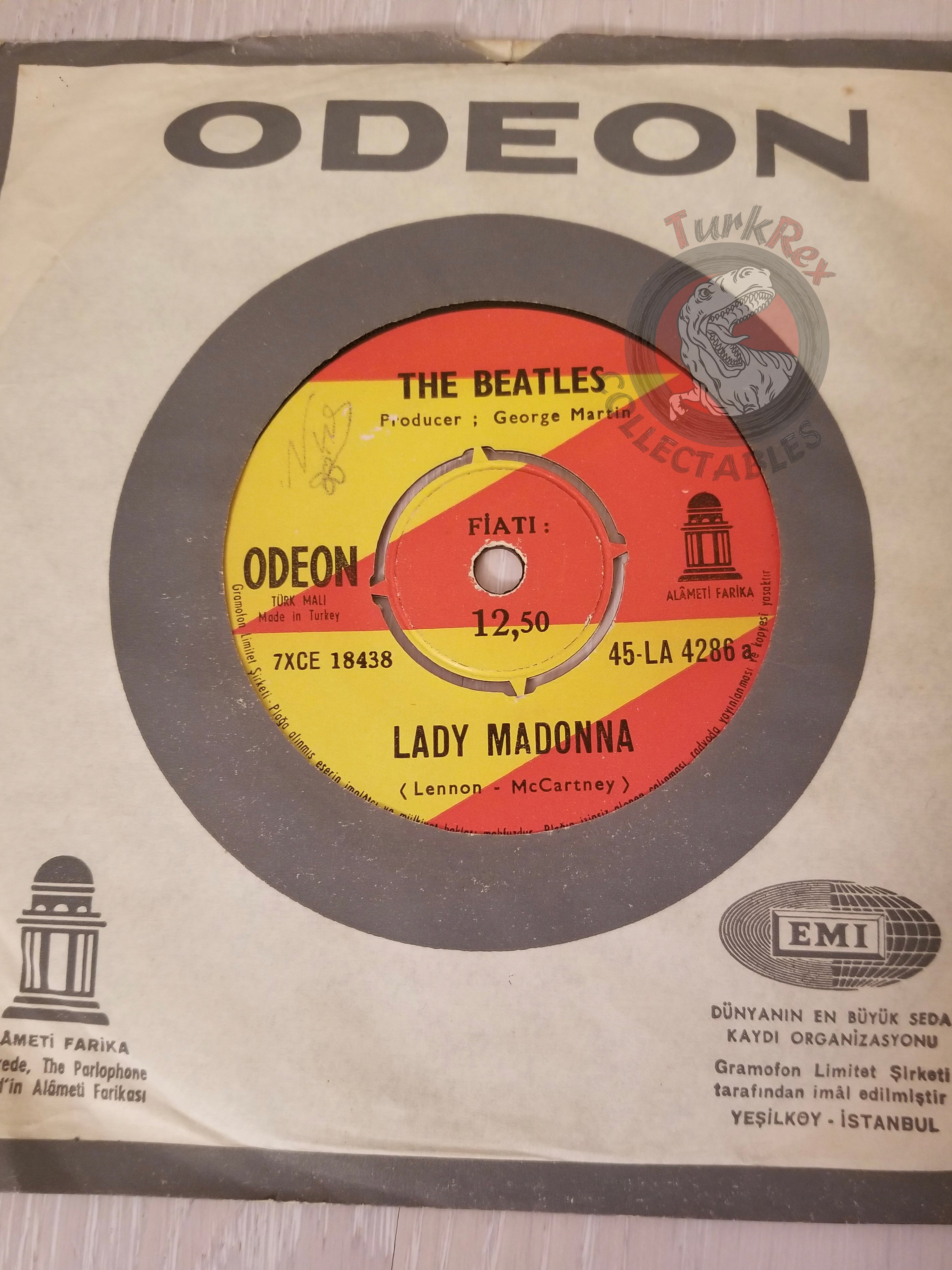 The Beatles – Lady Madonna 7" Turkish Pressing Vinyl Turkey Edition 1