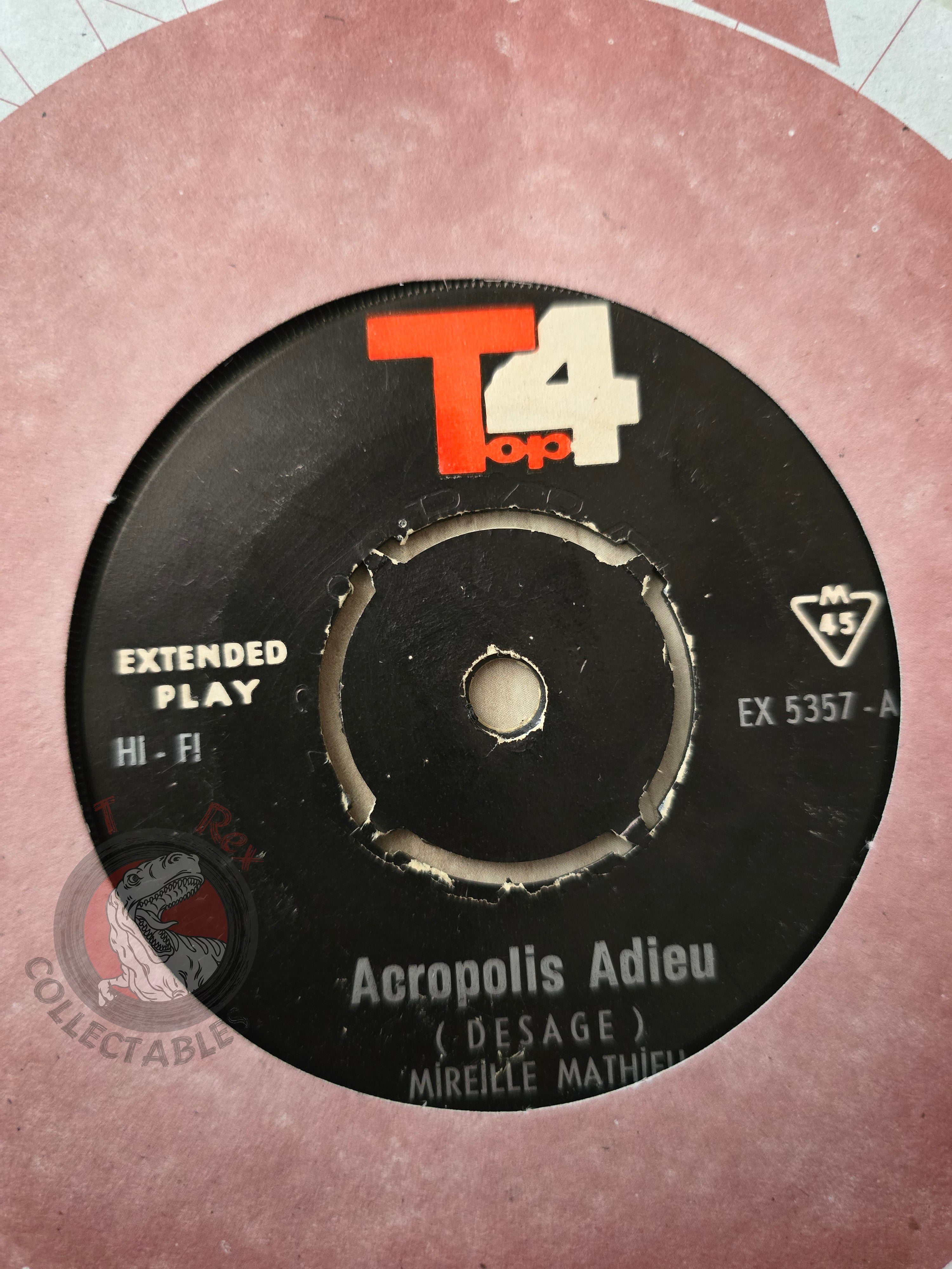 Mireille Mathieu – Acropolis Adieu 7" Iran Pressing Vinyl Iranian Edition