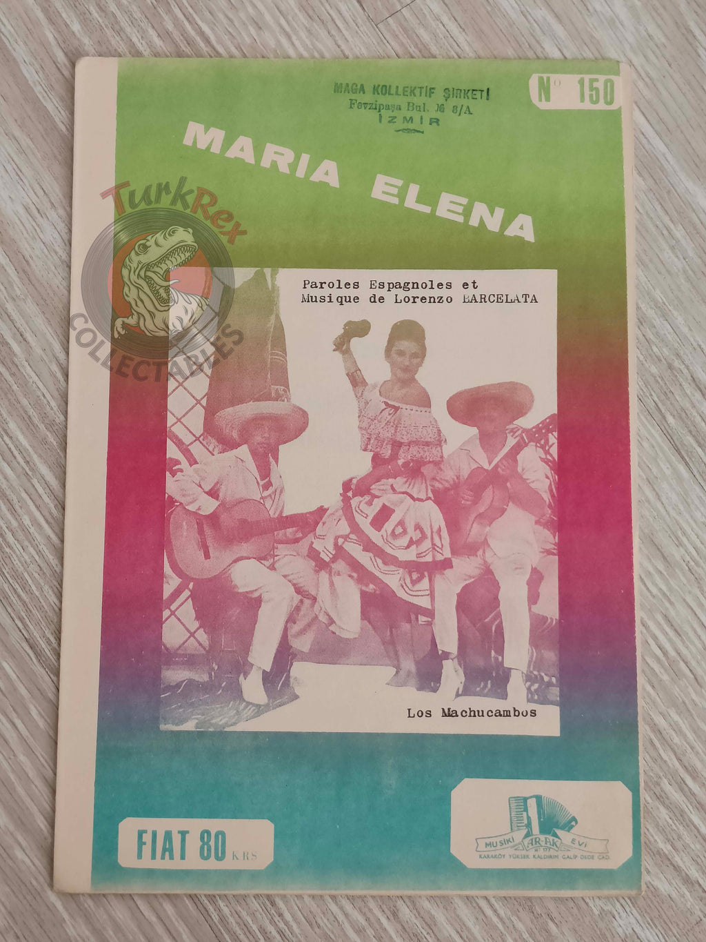 Los Machucambos – Maria Elena Turkish Vintage Musical Notes Sheet Turkey