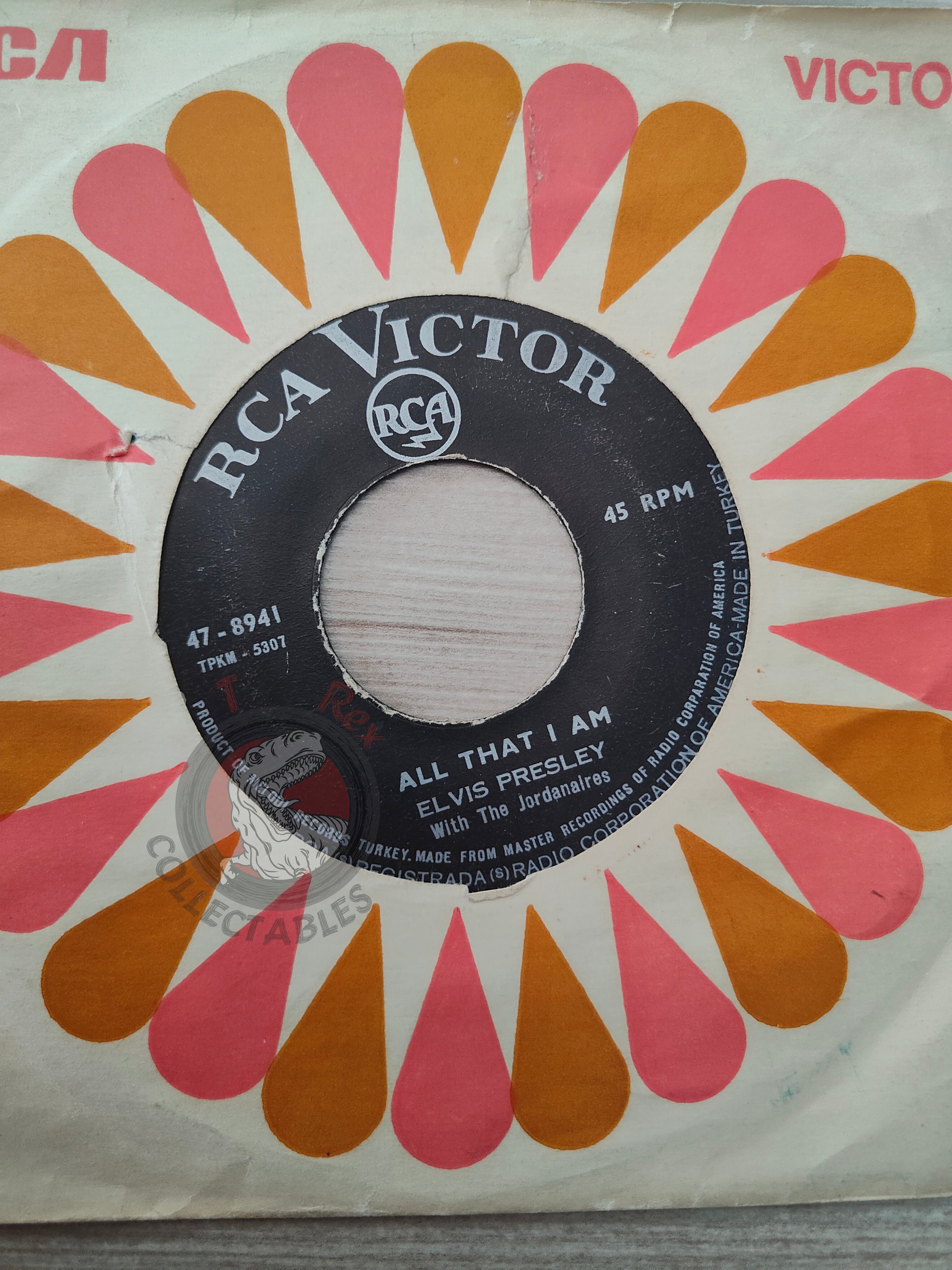 Elvis Presley With The Jordanaires – Spinout 7" Turkish Pressing Vinyl Turkey Edition