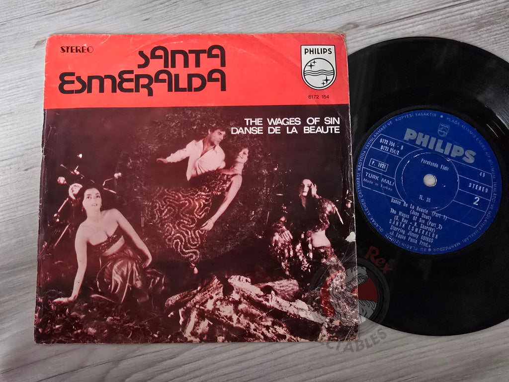 Santa Esmeralda – The Wages Of Sin 7" Turkish Pressing Vinyl Turkey Edition