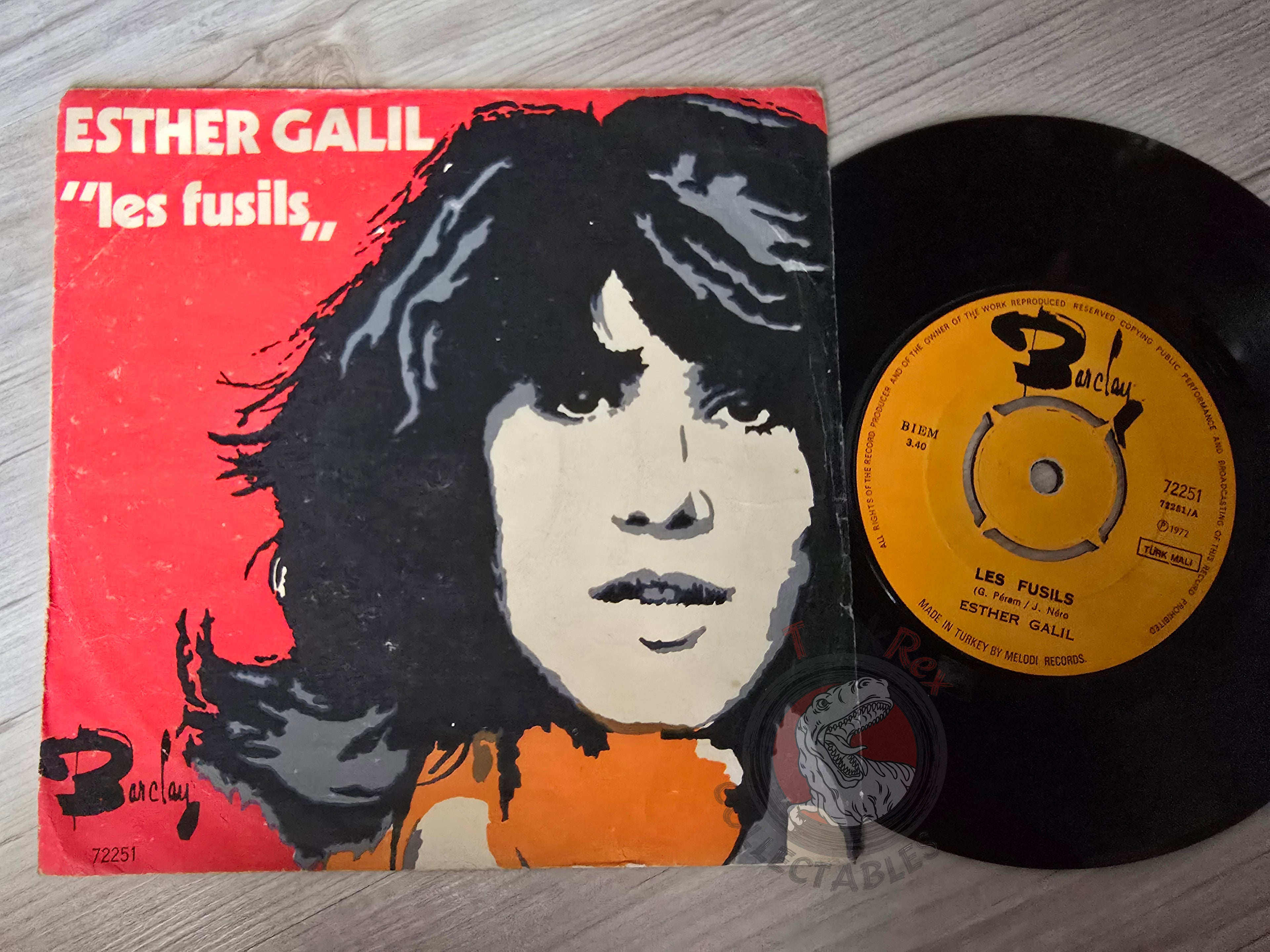 Esther Galil – Les Fusils 7" Turkish Pressing Vinyl Turkey Edition