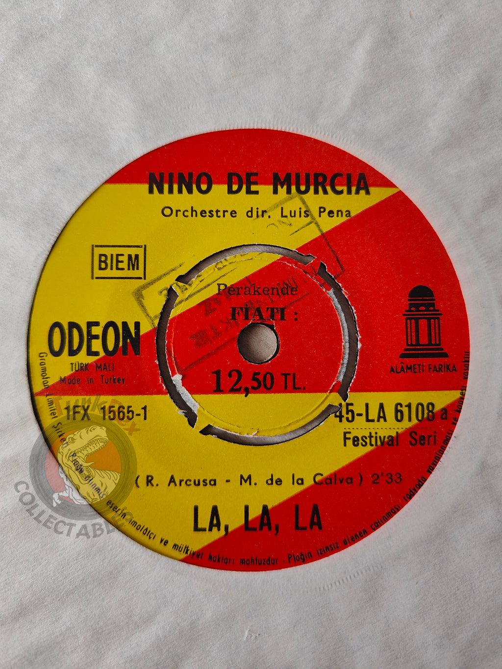 Nino De Murcia – La, La, La 7" Promo Turkish Pressing Vinyl Turkey Edition