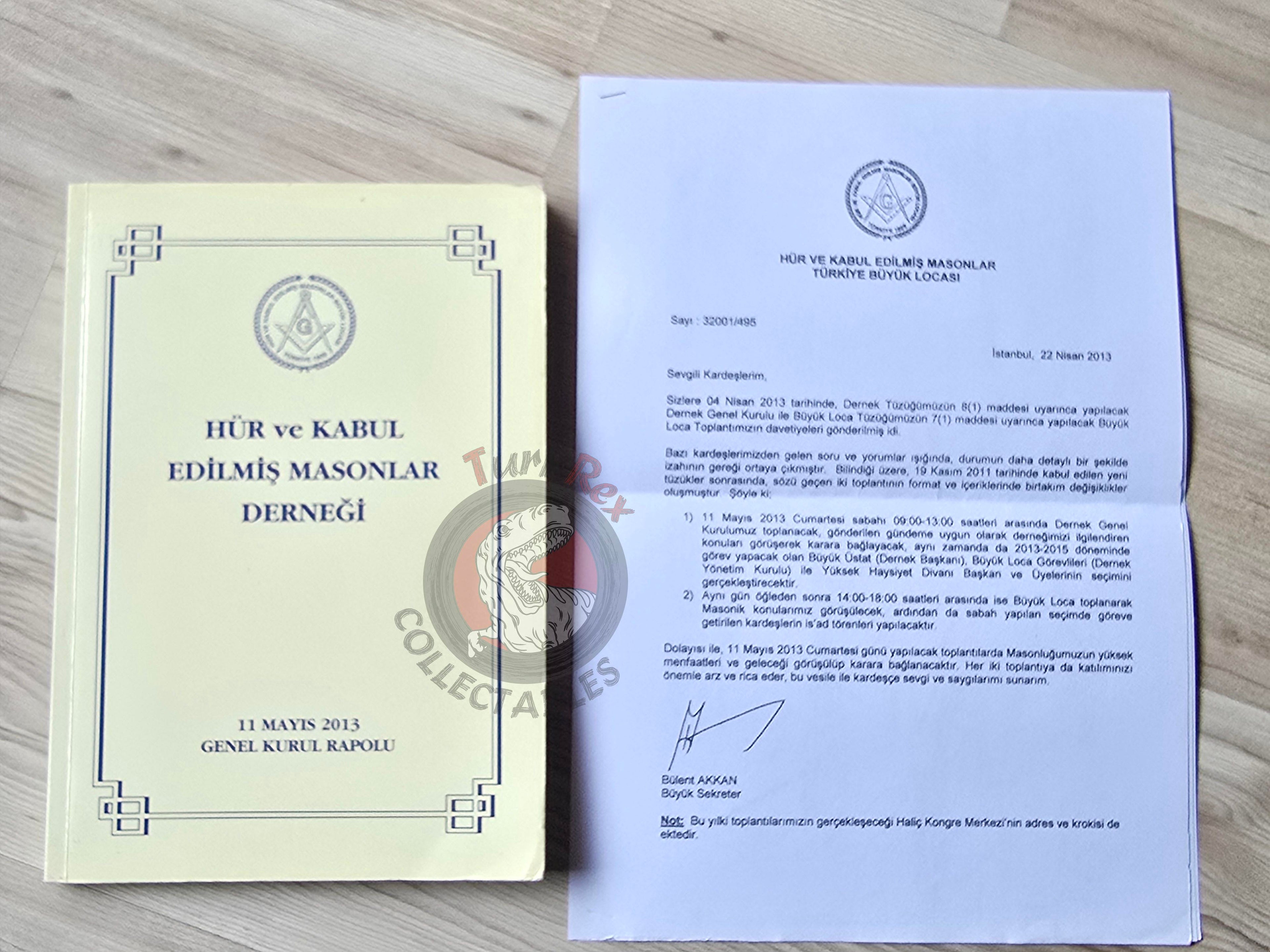 Turkish Freemasonry General Assembly Report 2013 Booklet Masonic Masons of Turkey