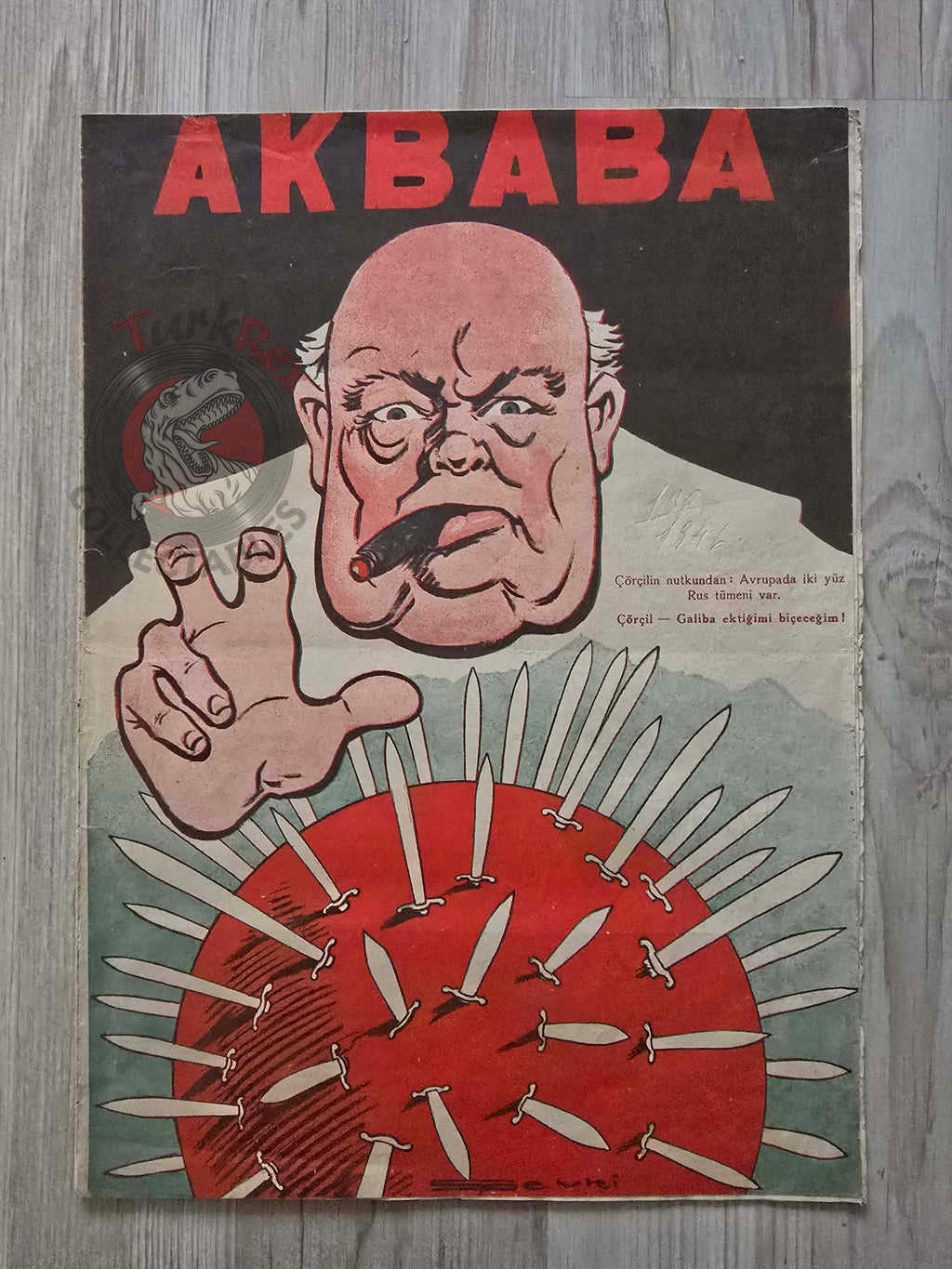 Akbaba 1946 Humor Magazine Turkish Turkey Winston Churchill WW2 era Britain Soviet Russia
