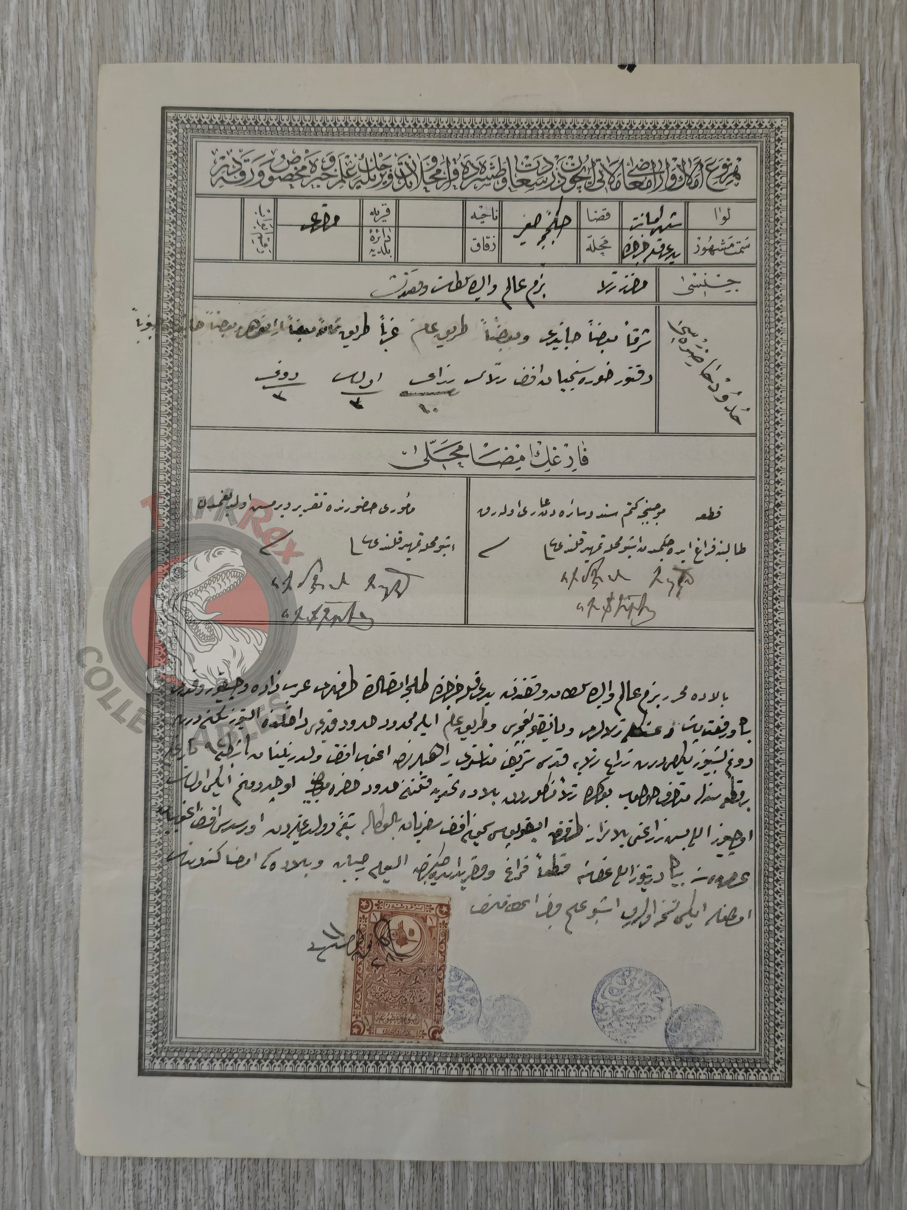 Ottoman 1896 Land Deed in İstanbul Title Deed Jerusalem Simon Seferian Armenia Armenian Palestine Waqf