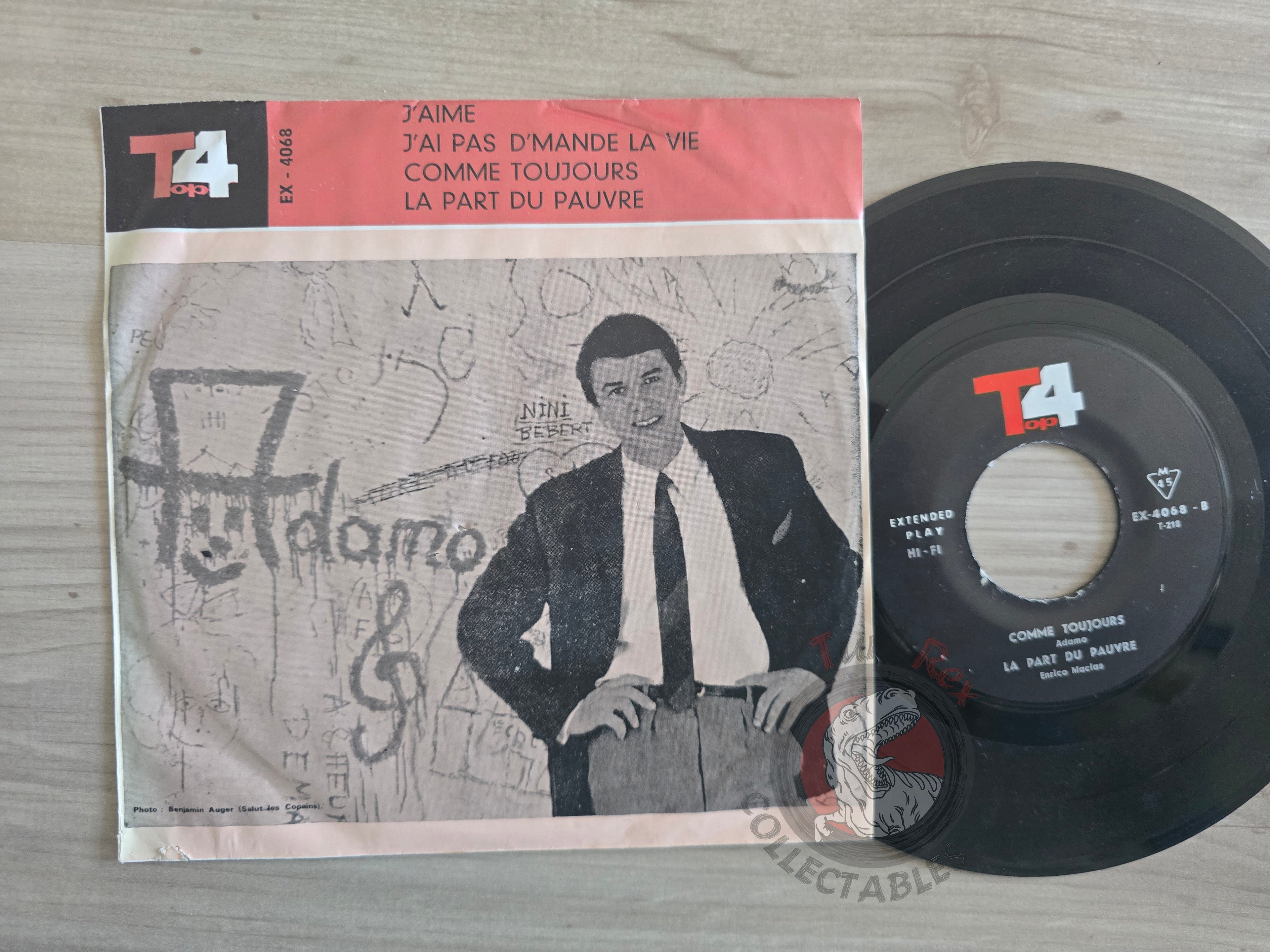 Adamo / Enrico Macias – J'aime 7" Iran Pressing Vinyl Iranian Edition 2