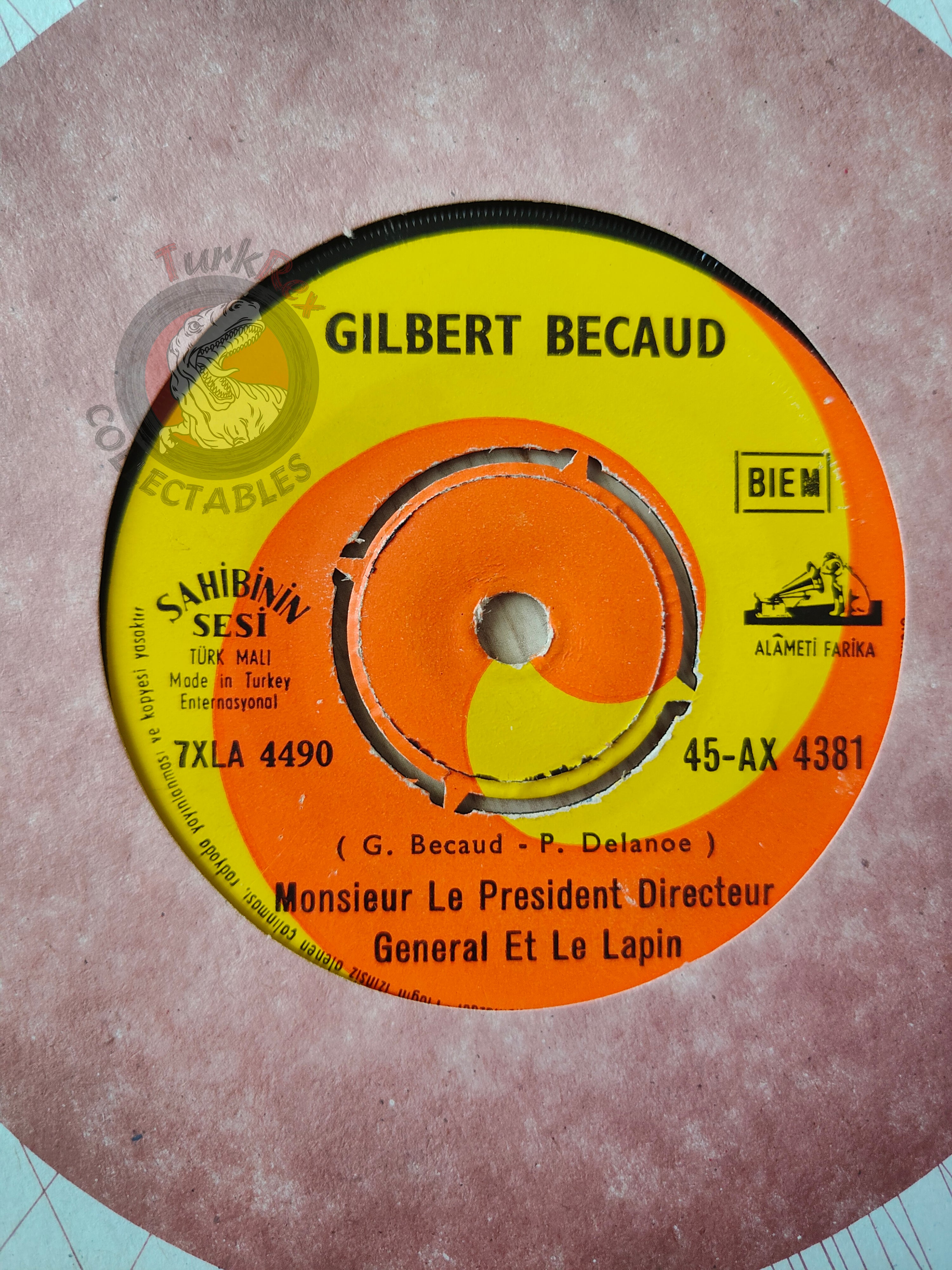 Gilbert Becaud – Monsieur Le President Directeur 7" Turkish Pressing Vinyl Turkey Edition