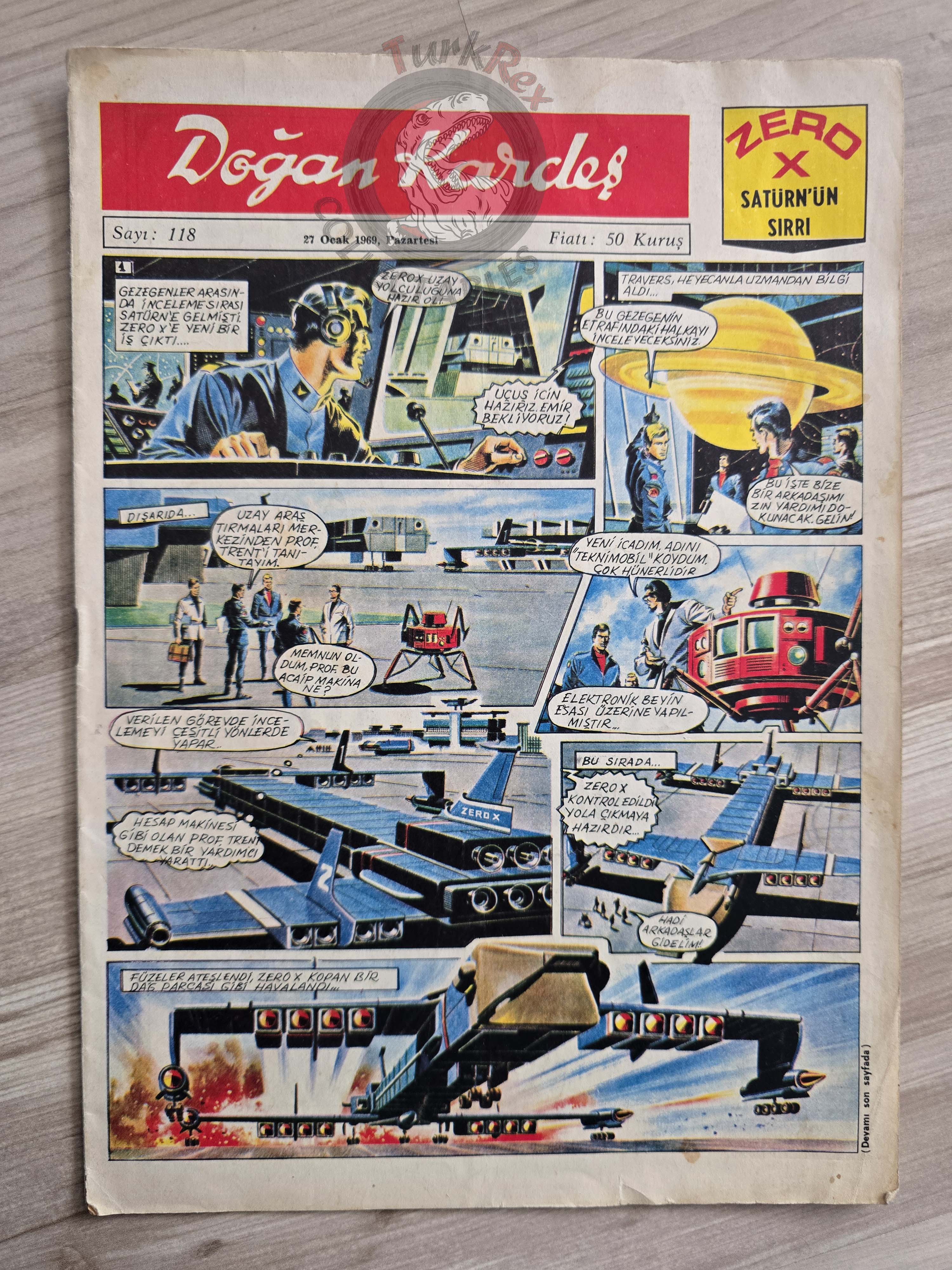 Doğan Kardeş 1969 Magazine #118 Turkish Comic Turkey Zero X, Dennis the Menace