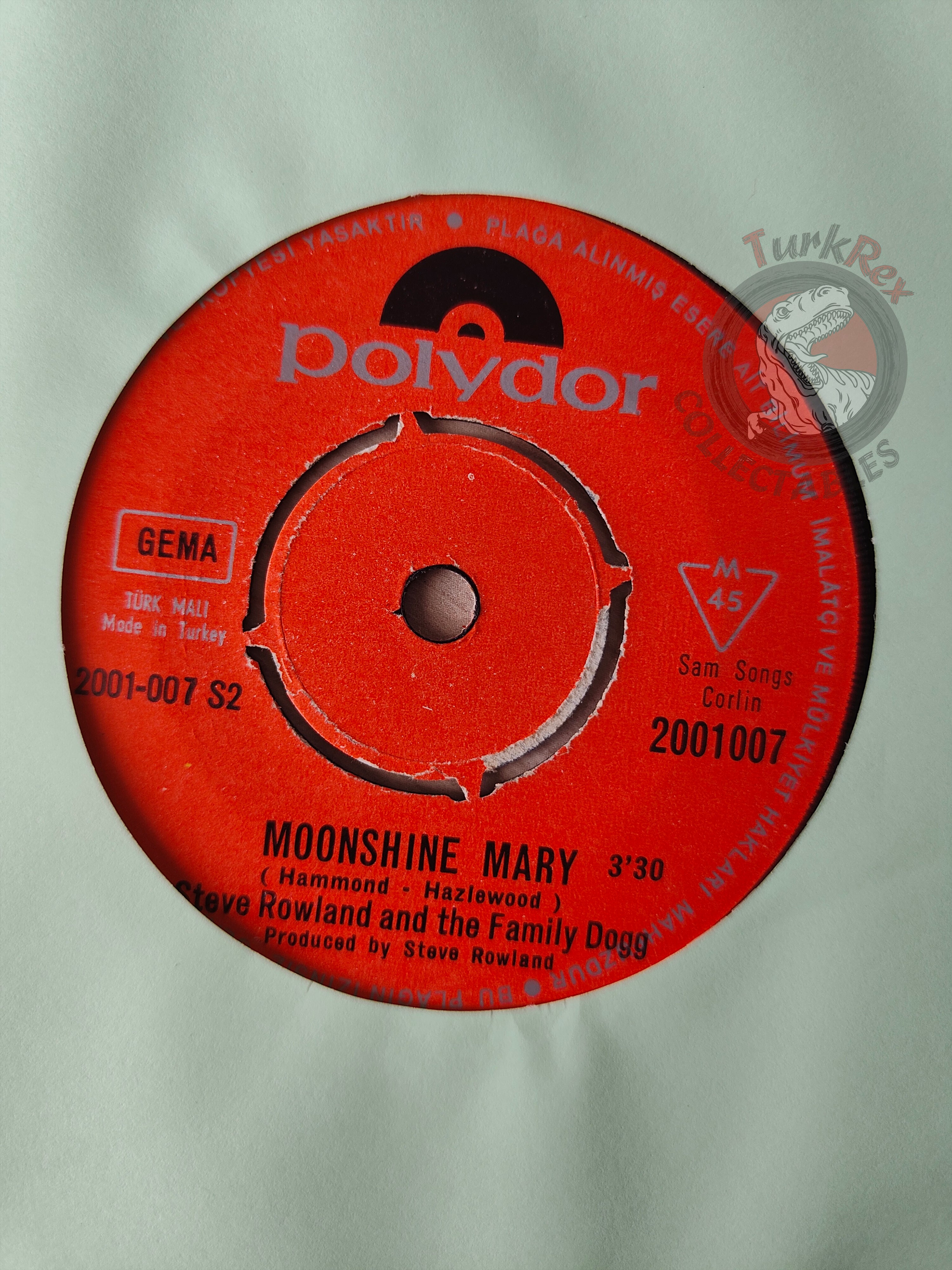 Steve Rowland & The Family Dogg – Sympathy 7" Turkish Pressing Vinyl Turkey Edition