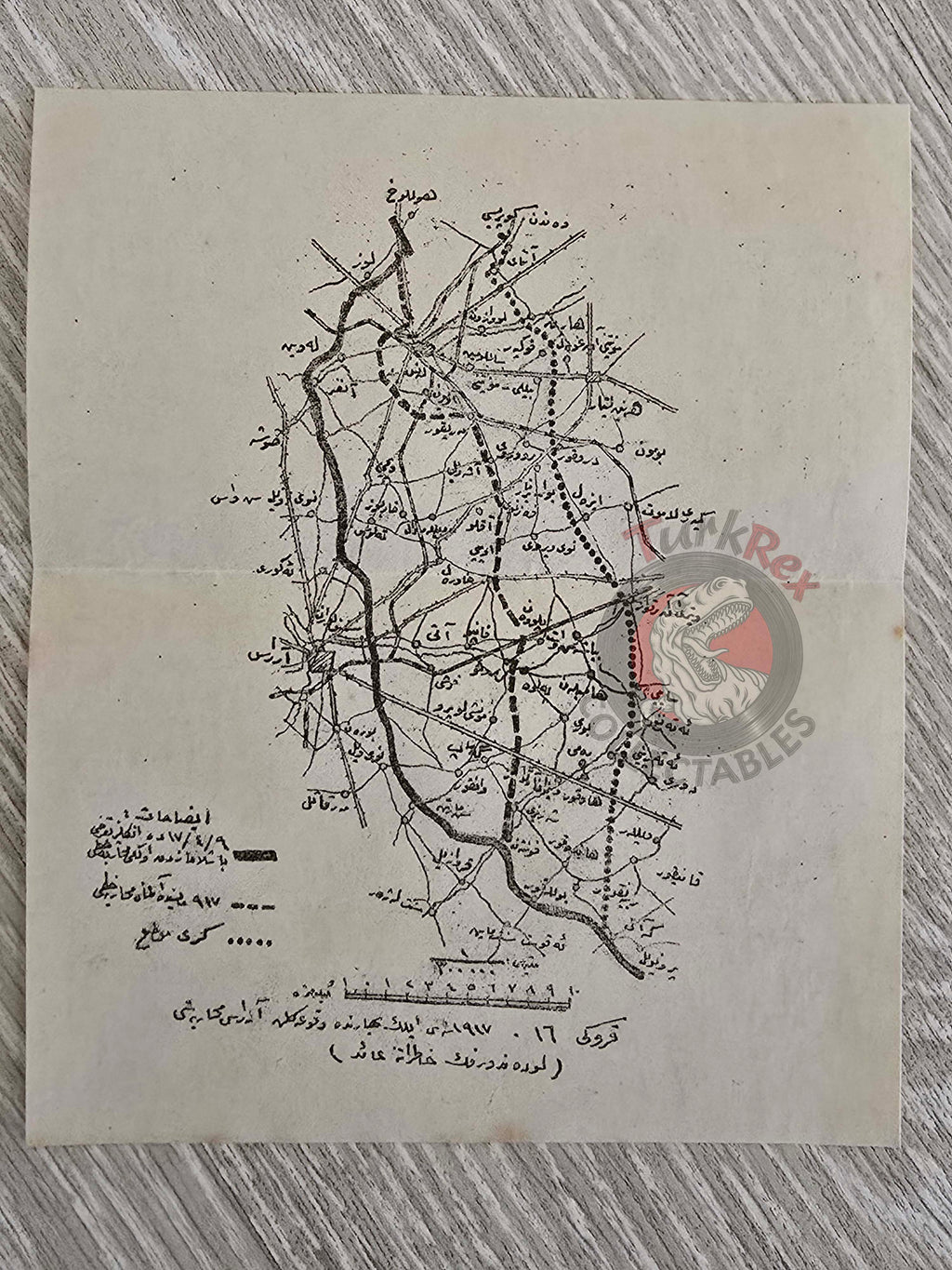 Ottoman Military Map of the Battle of the Arras WW1 Empire 1920s France War Army Western Front