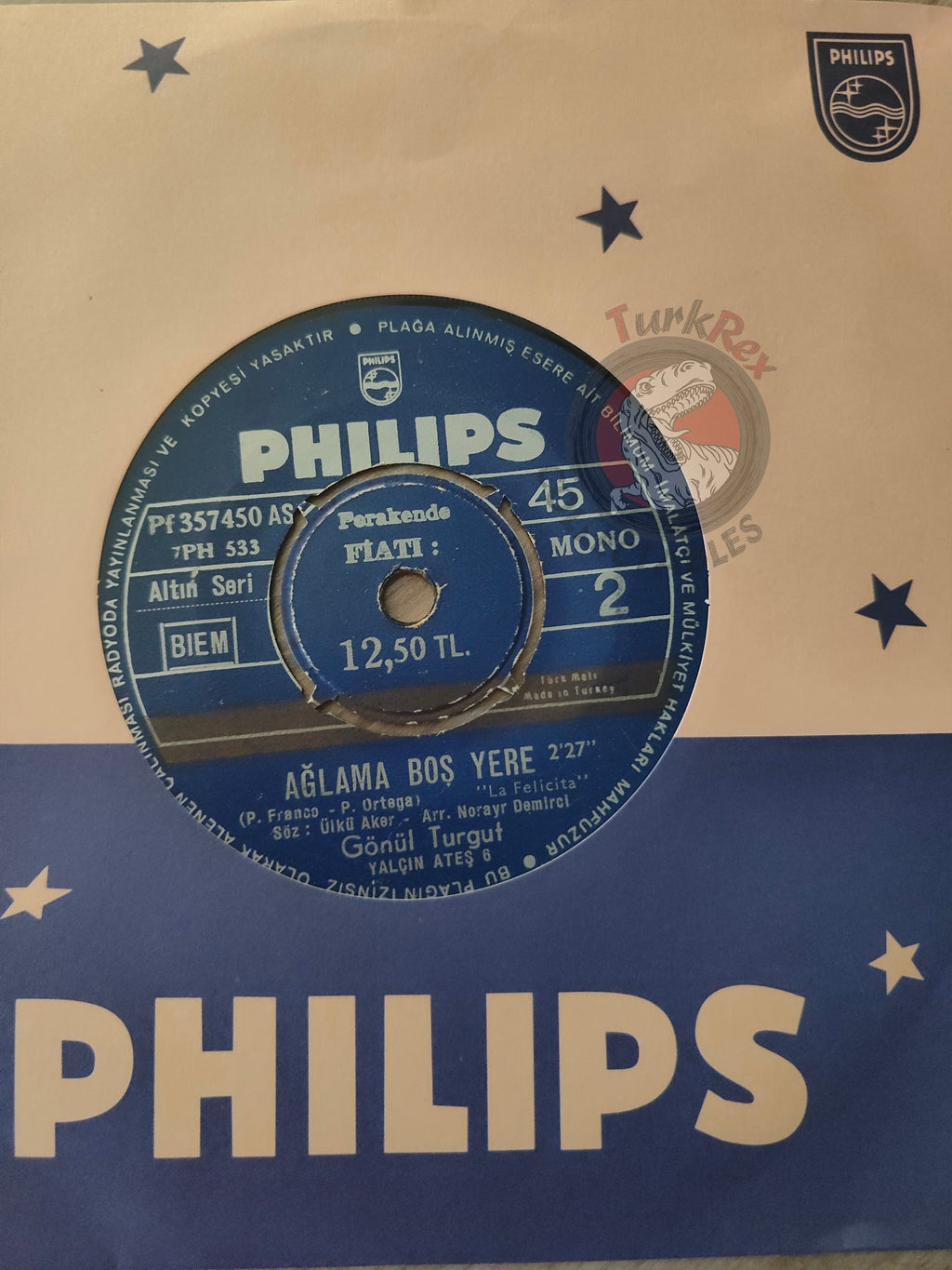 Gönül Turgut – Üzüntüyü Bırak, Yaşamaya Bak 7" Turkish Pressing Vinyl Turkey Edition
