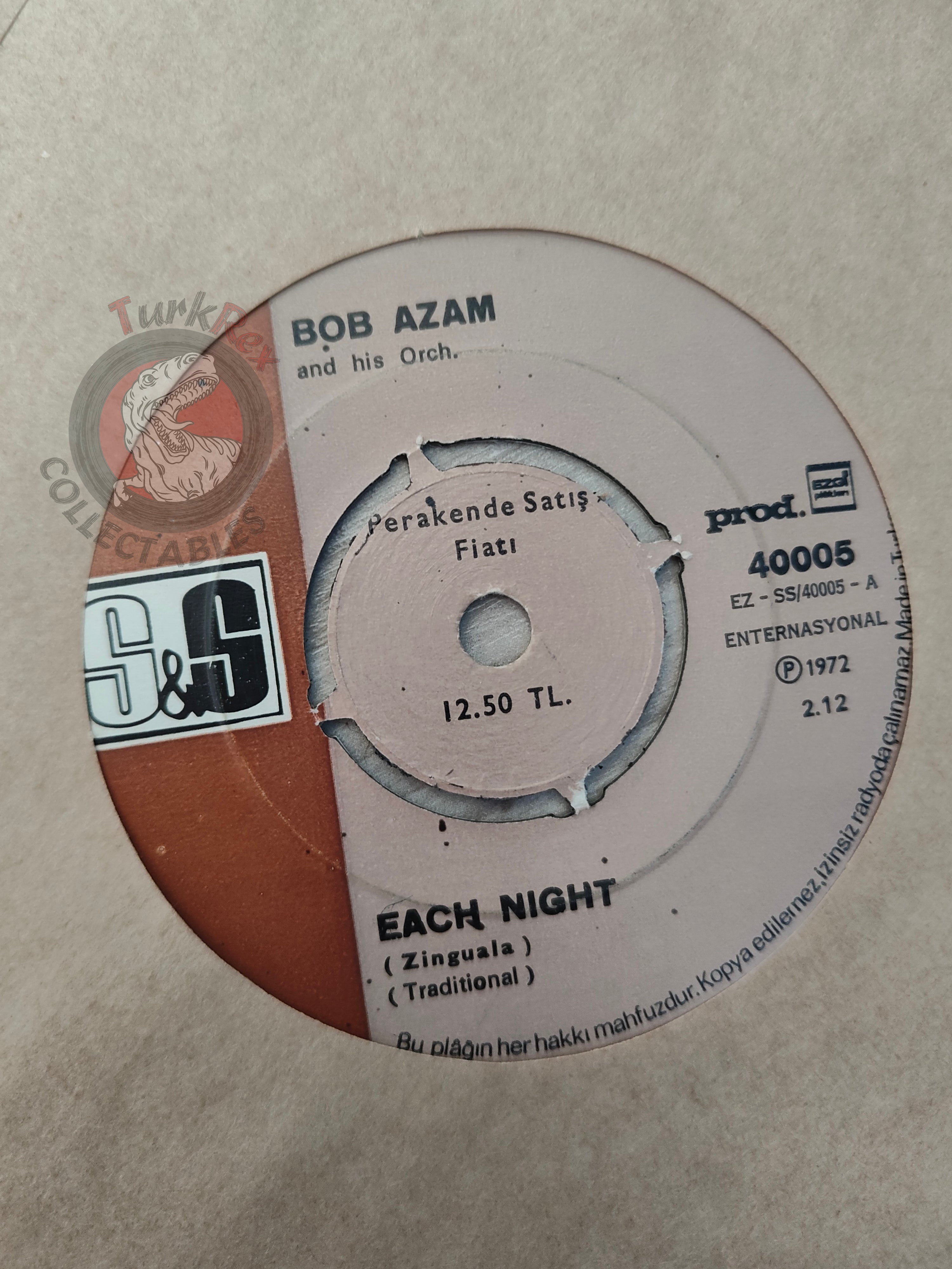 Bob Azam – Each Night (Zinguala) / Üsküdar 7" Turkish Pressing Vinyl Turkey Edition 2