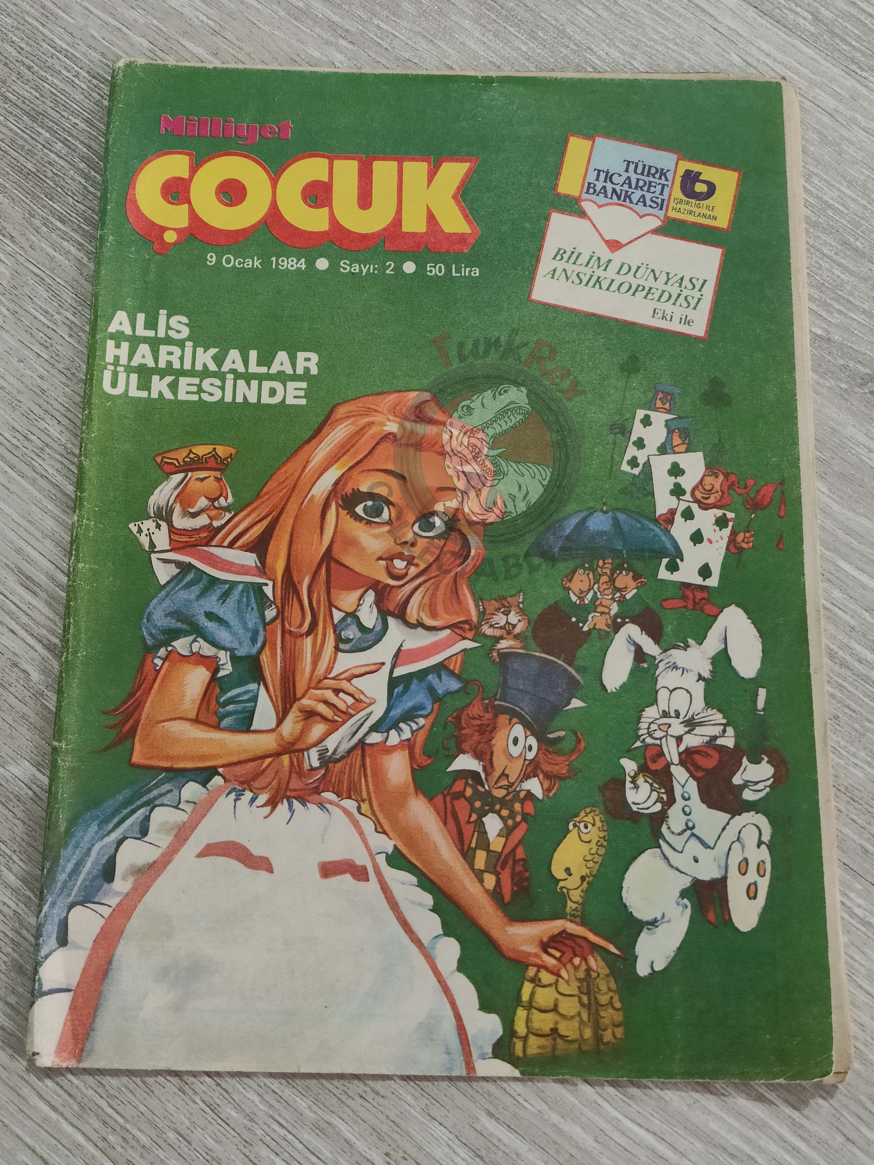 Milliyet Çocuk #2 1984 Turkish Comic Turkey Alice In Wonderland l'étalon noir Bob Morane Stefi