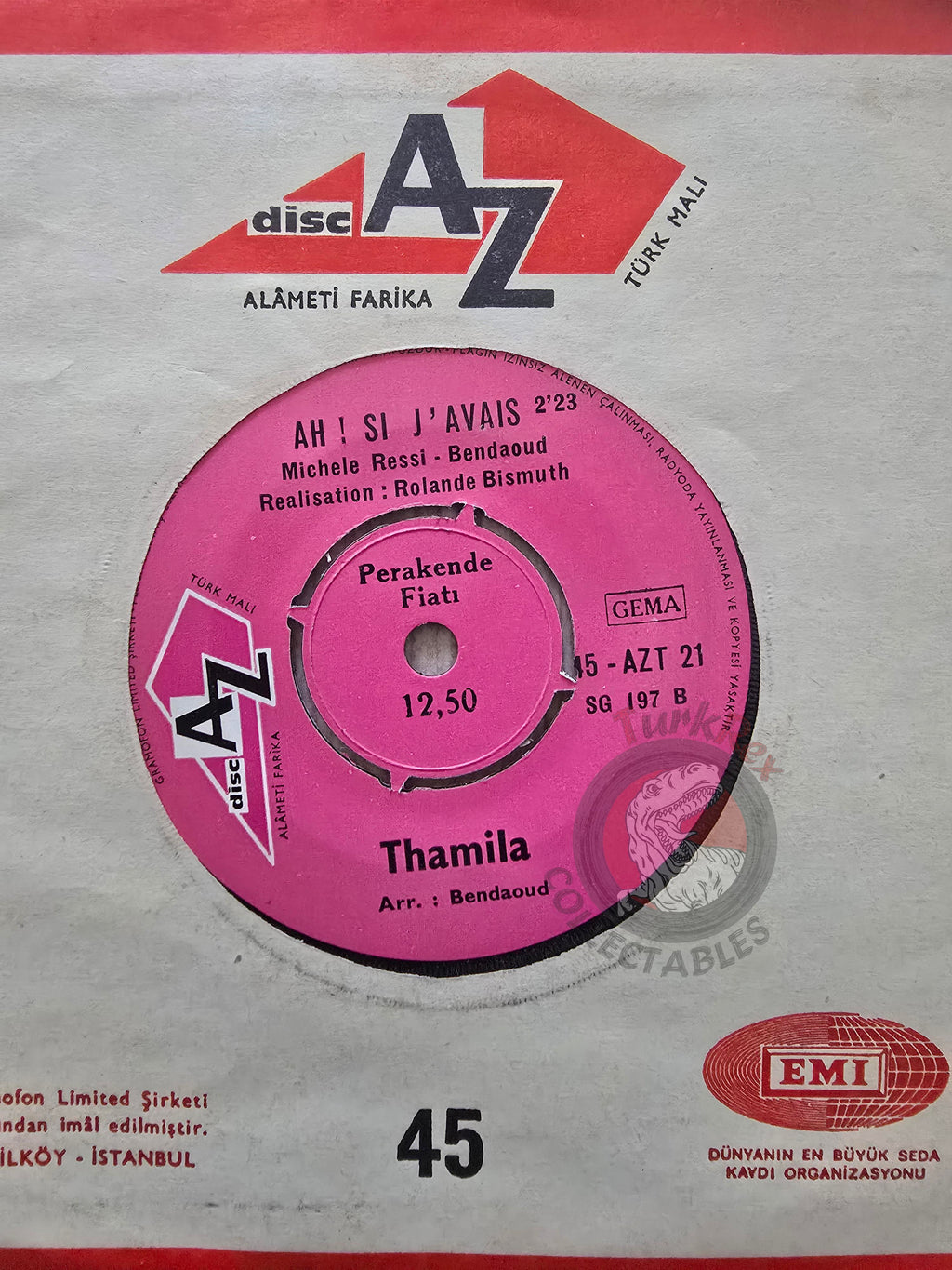 Thamila – D'Ou Viens - Tu, Ou Vas - Tu 7" Turkish Pressing Vinyl Turkey Edition