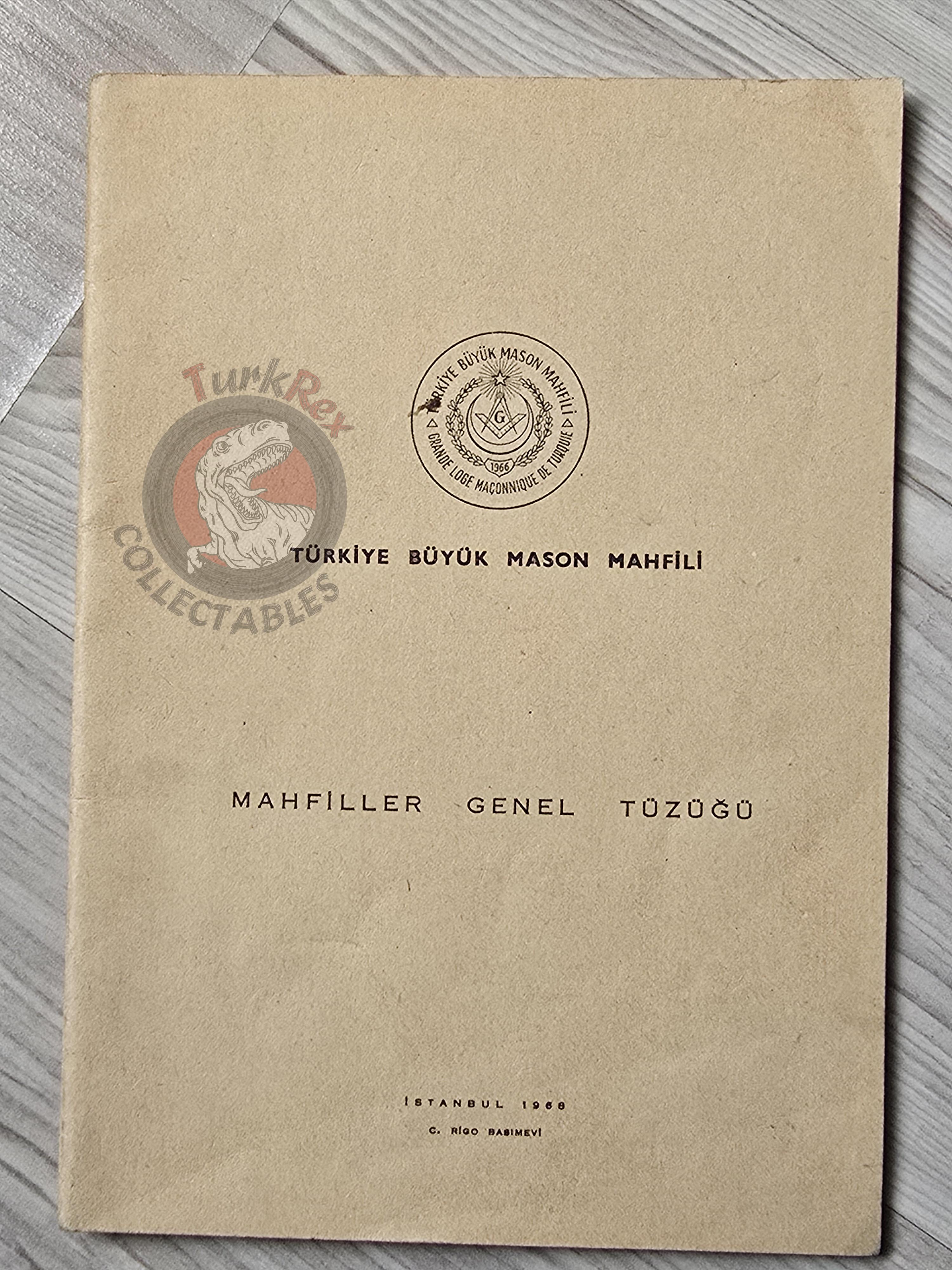 Turkish Freemasonry General Regulations of the Lodges 1958 Booklet Masonic Masons of Turkey