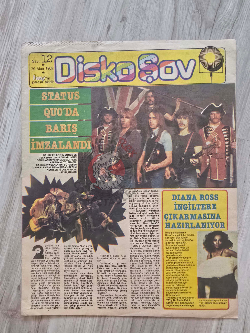 Hey Disko Şov 1982 Status Quo Turkish Mag Turkey Rod Stewart Soft Cell David Bowie Alex Harvey